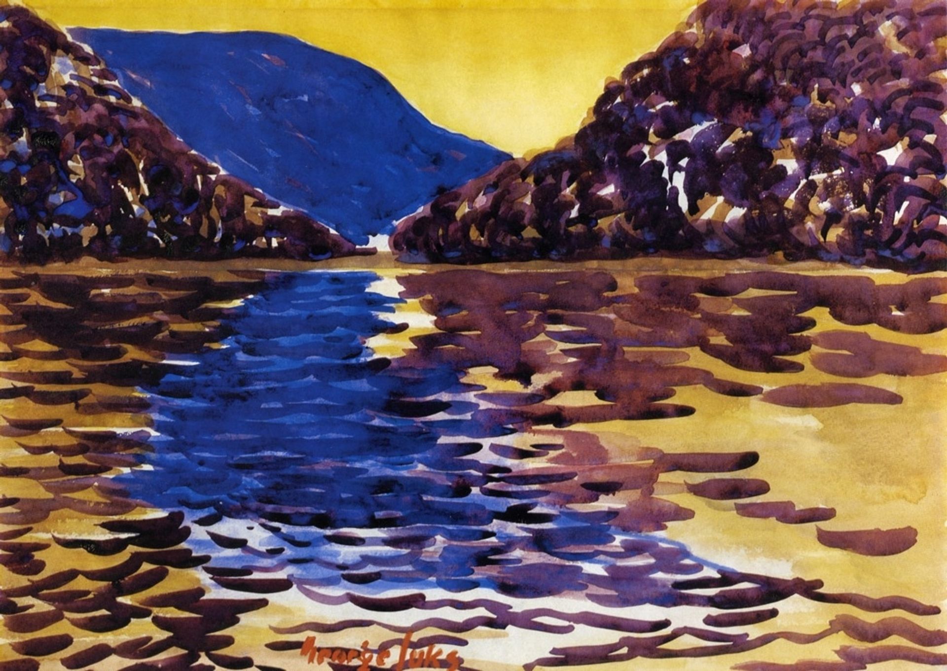 Lower Ausable Lake, Adirondacks by George Luks