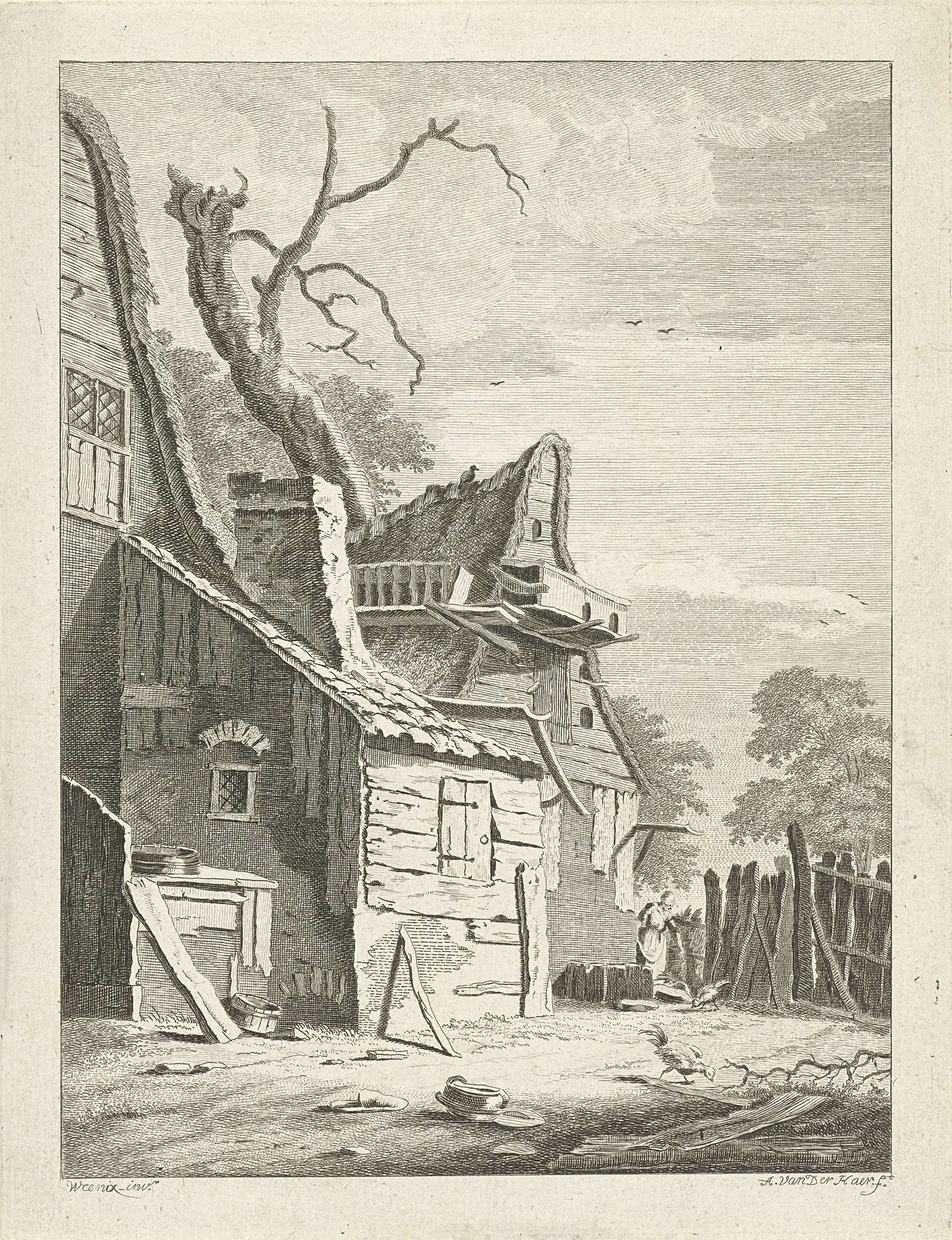 Boerin bij een boerenwoning by Anthonij van der Haer