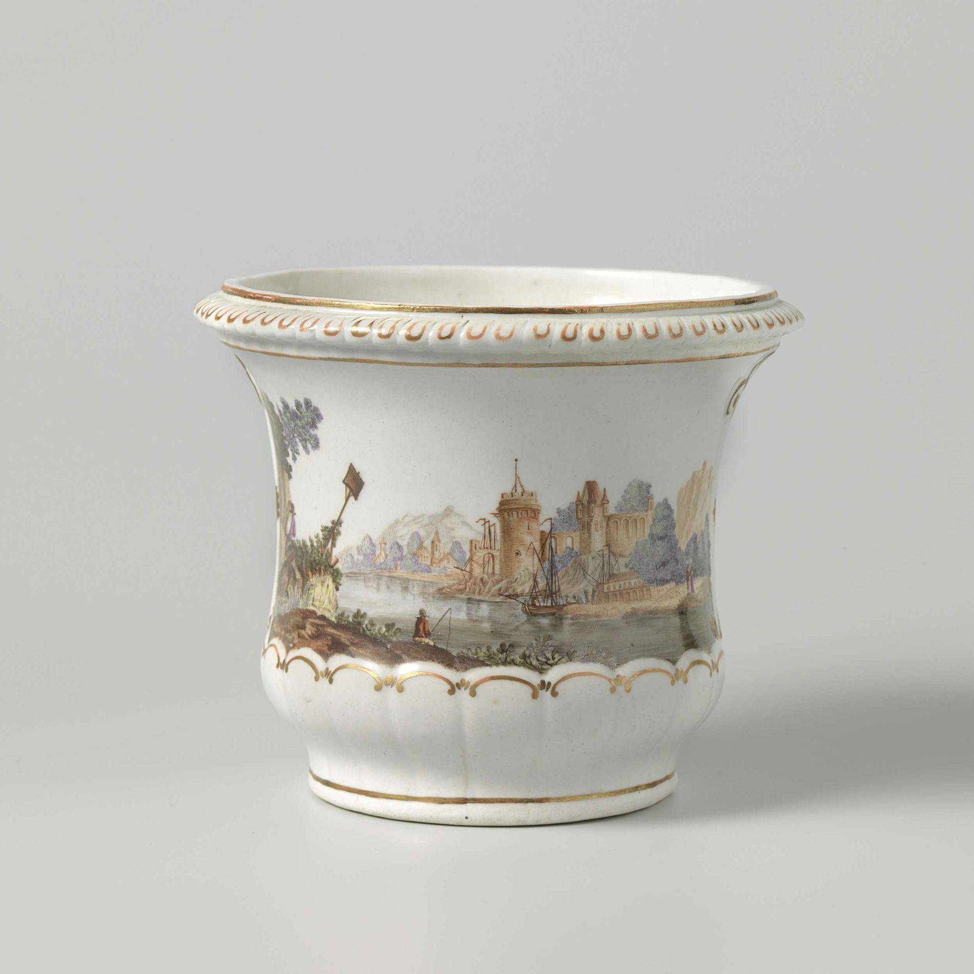 Two flowerpot containers (cache-pots) and stands by Loosdrecht