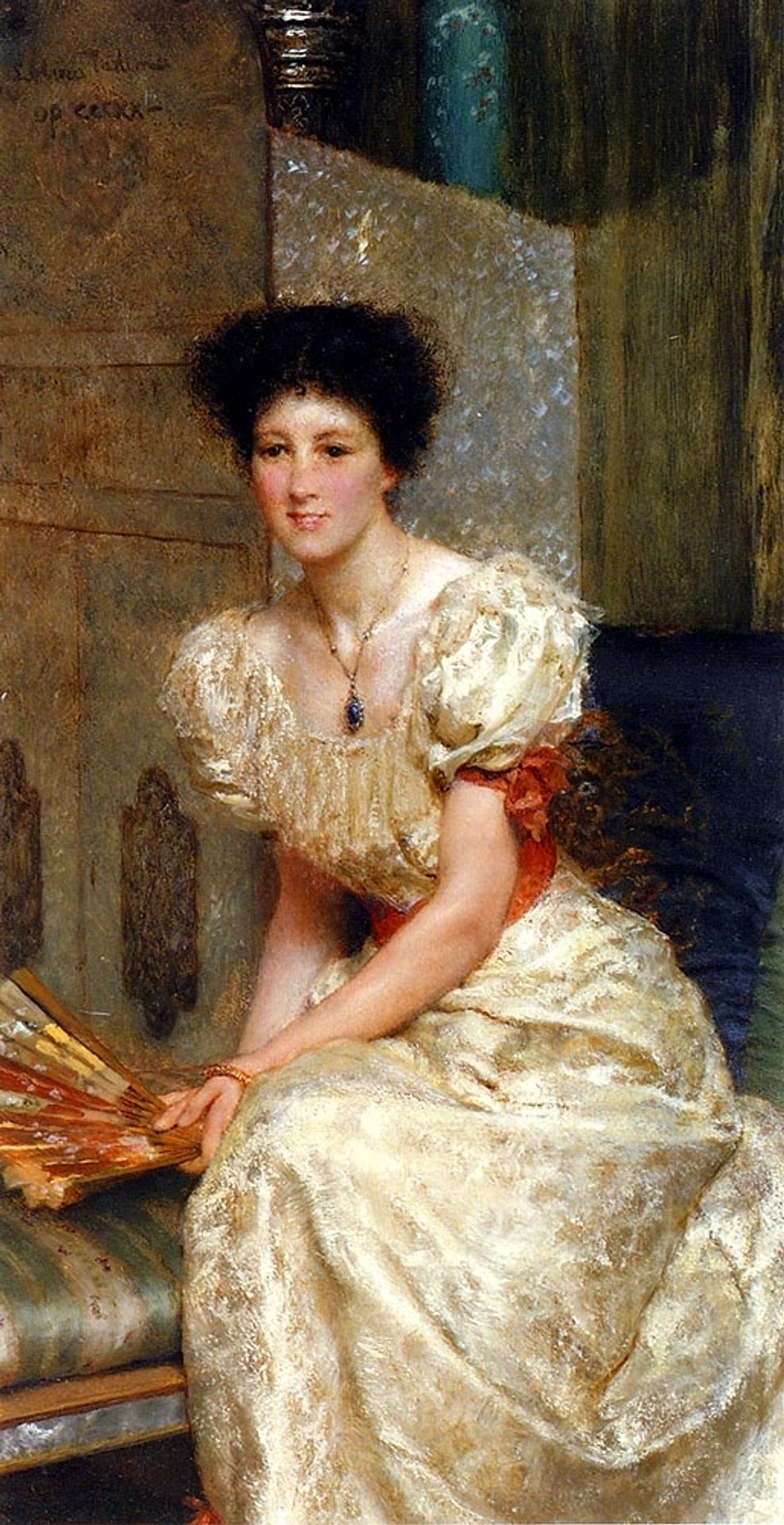 Portrait Of Mrs Charles Wyllie by Lawrence Alma-Tadema