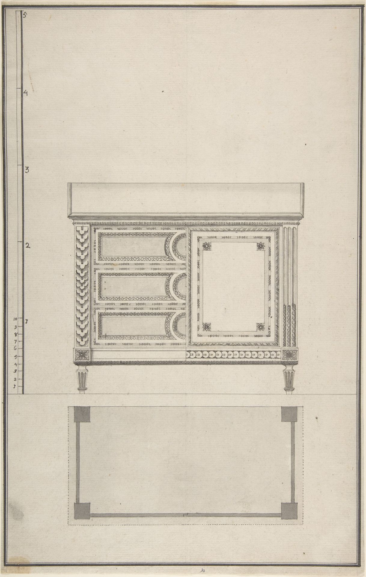 Design for a Chest of Drawers by Anonymous