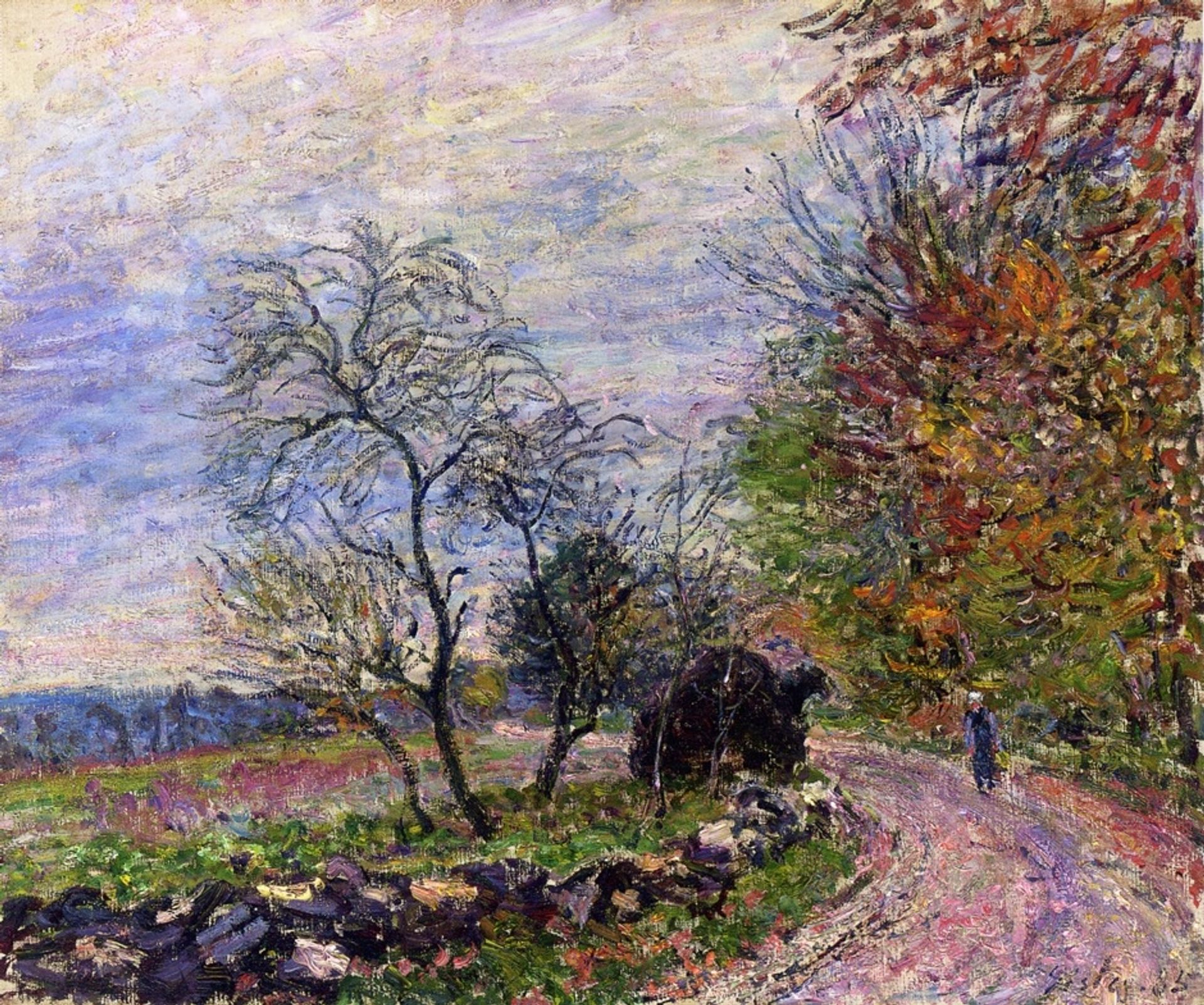 Along the woods in Autumn by Alfred Sisley
