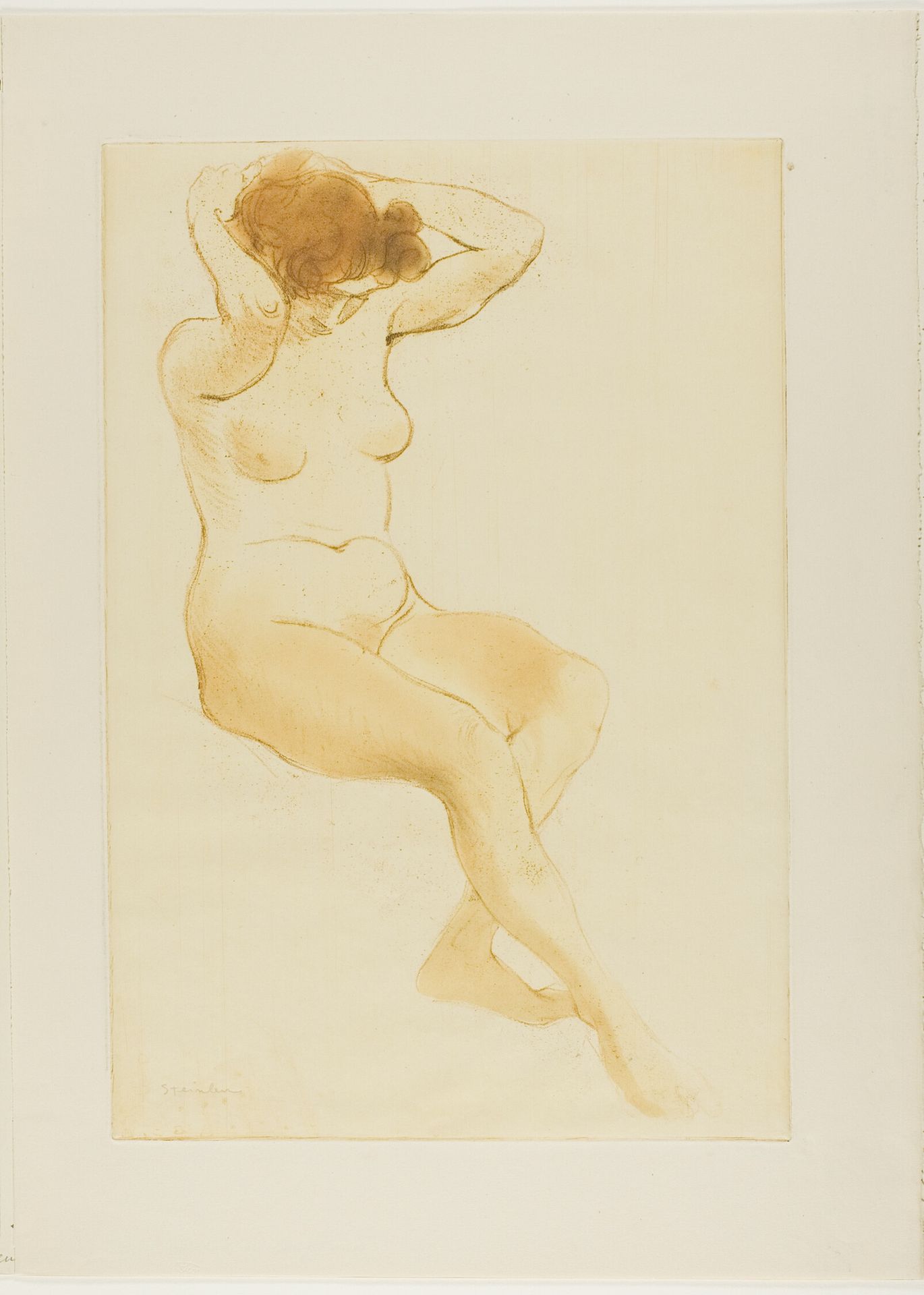 Woman Fixing Her Hair, Three-Quarter View by Théophile Alexandre Steinlen