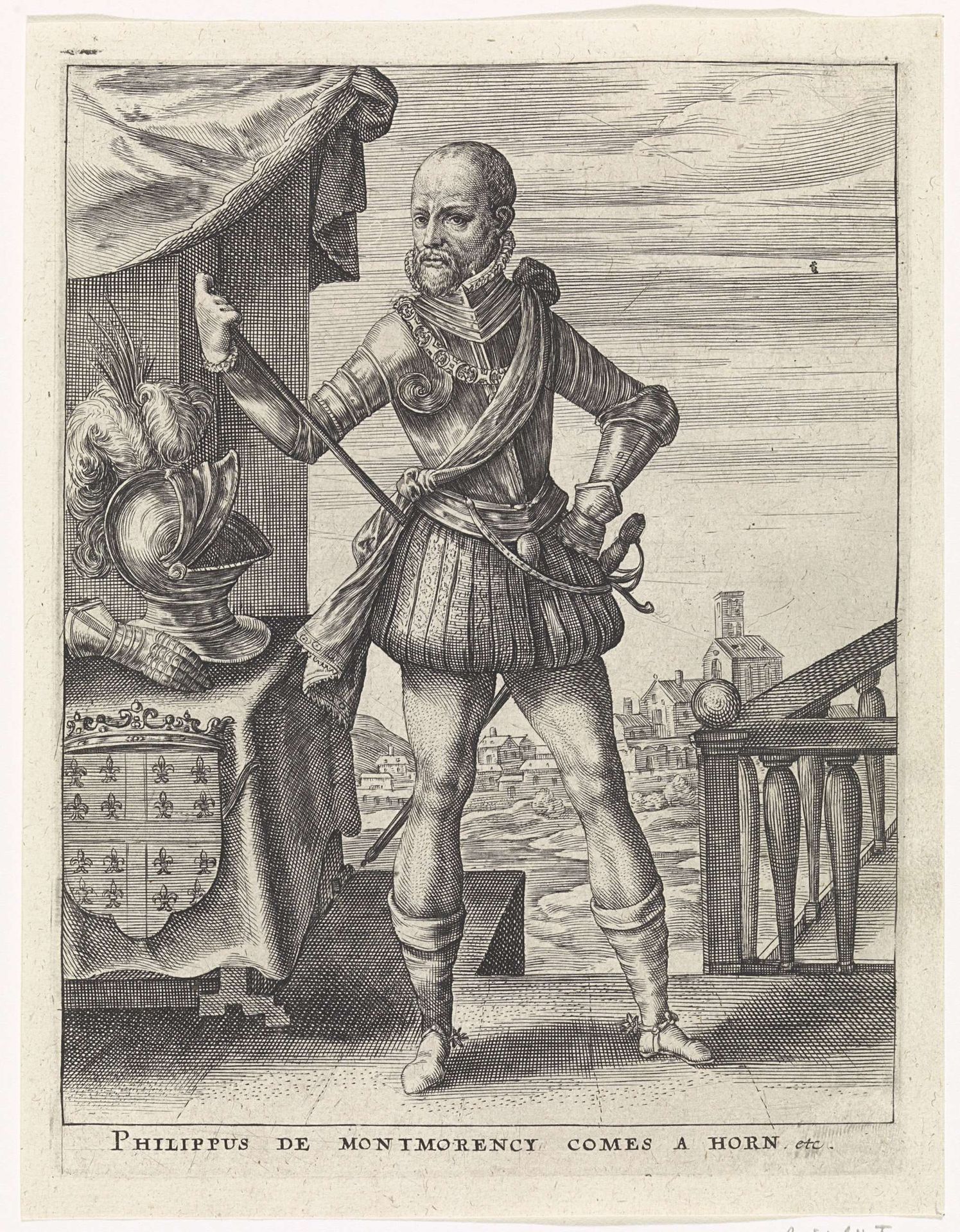 Portret van Philips van Montmorency, graaf van Horne by Simon van de Passe