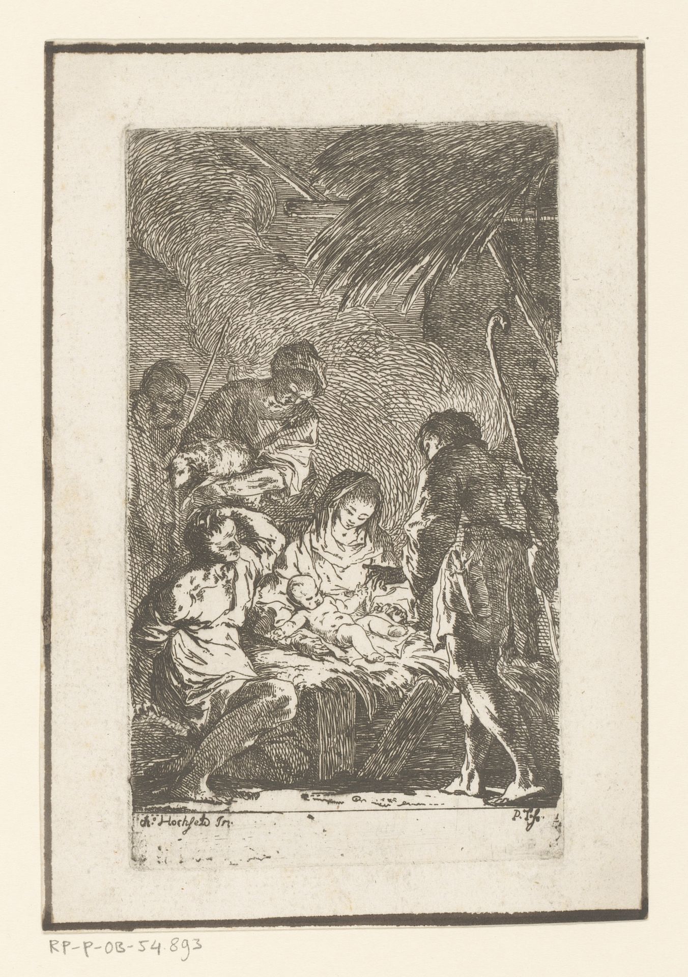 Aanbidding door de herders by Paul Troger