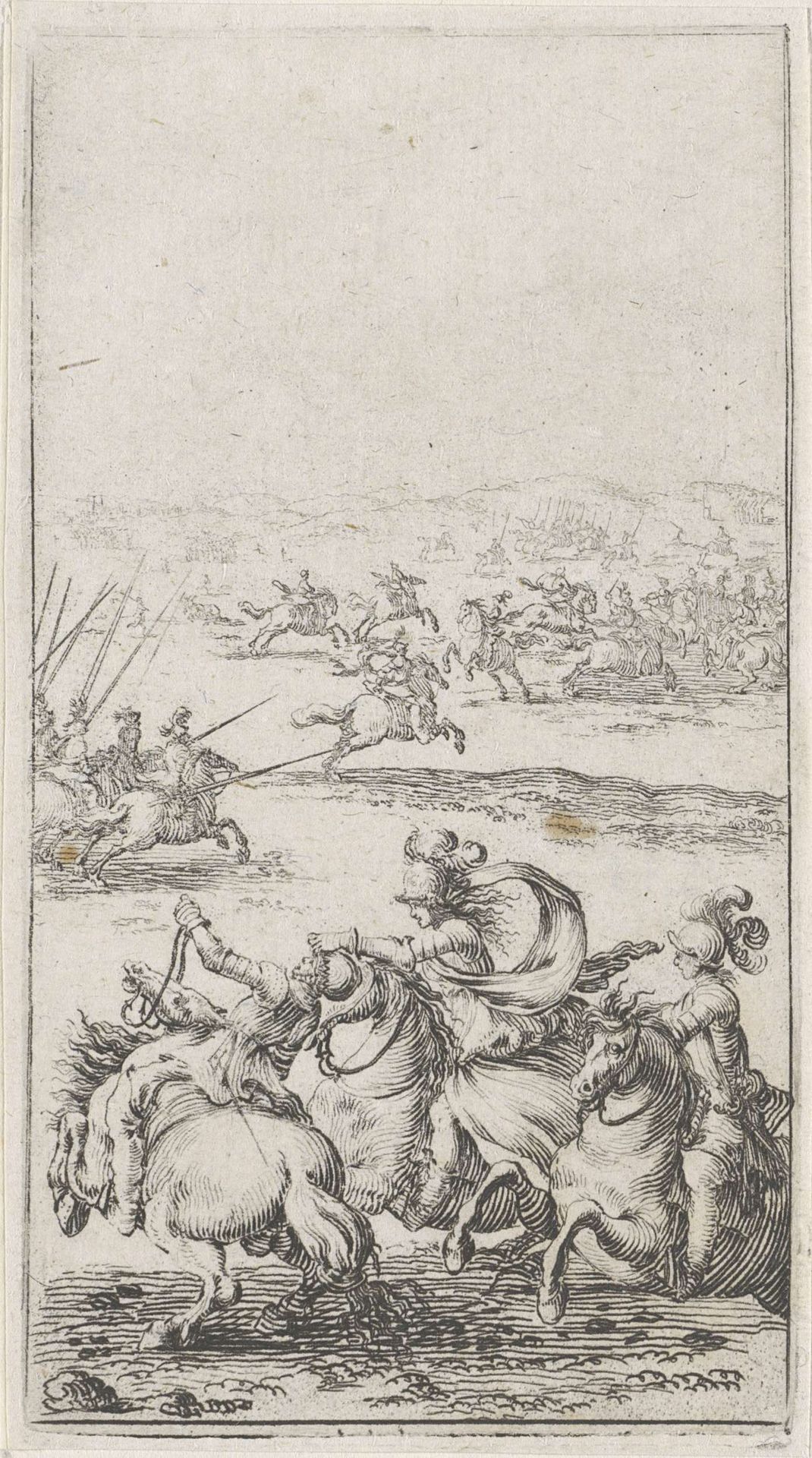Drie soldaten te paard by Anonymous