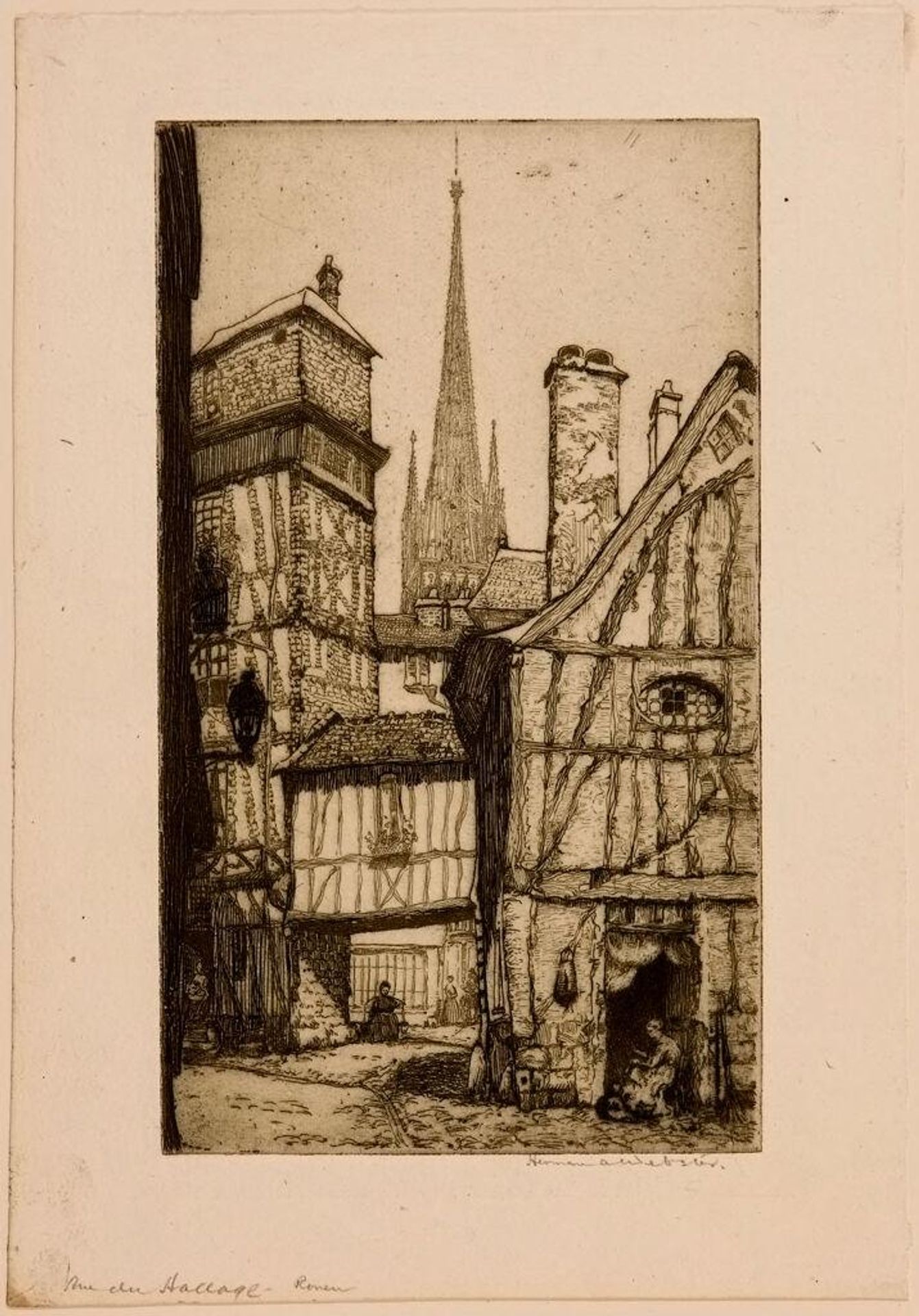 Rue du Hallage, Rouen by Herman Armour Webster