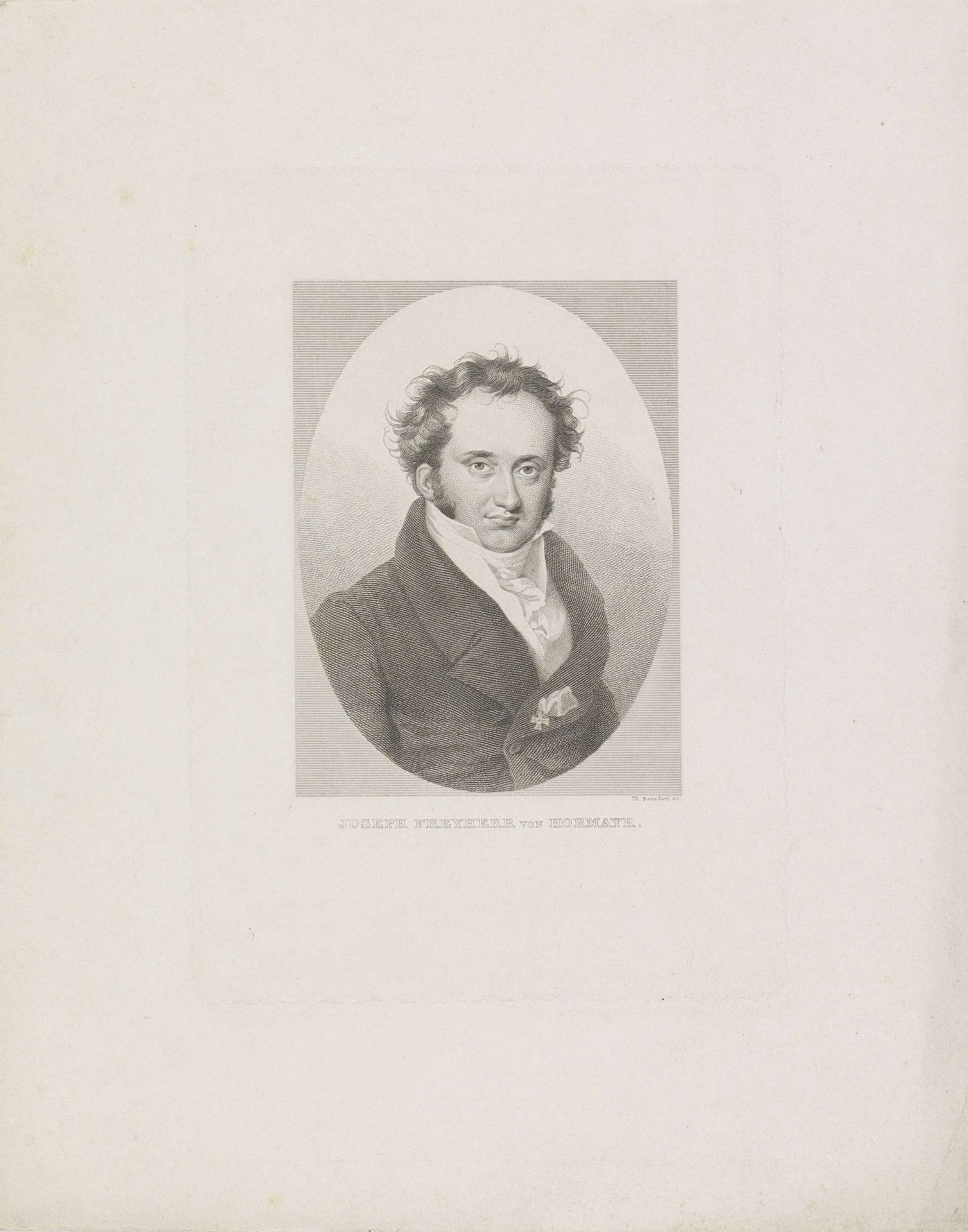 Portret van Joseph von Hormayr by Tommaso Benedetti