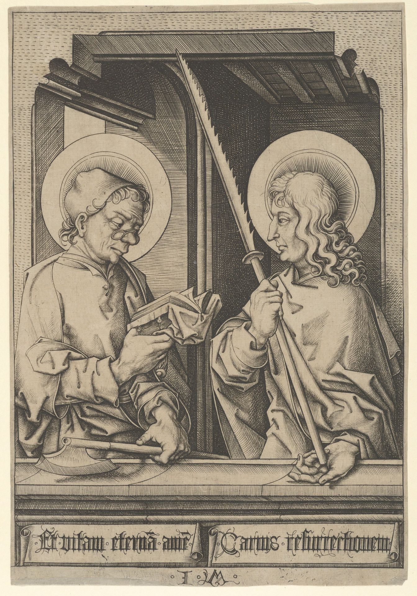 Saints Matthias and Judas Thaddaeus, from The Apostles by Israhel van Meckenem