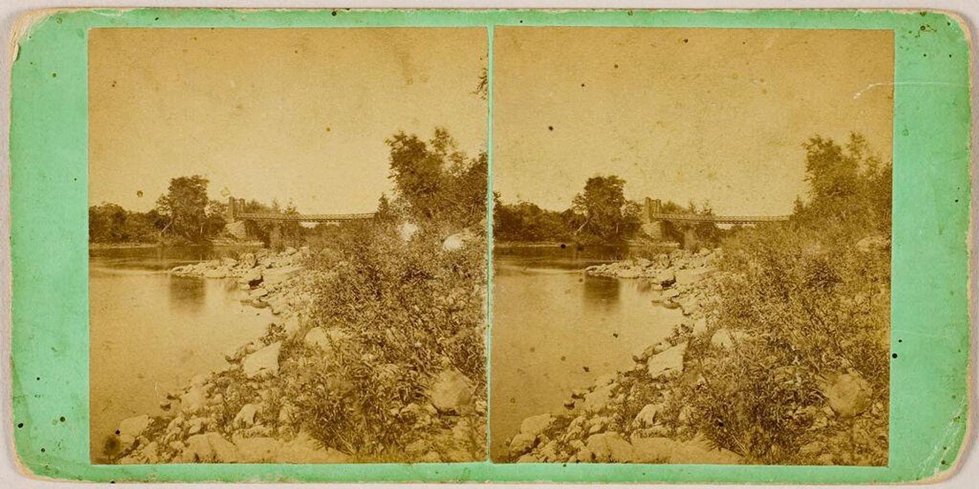 River view with bridge by E. Lewis