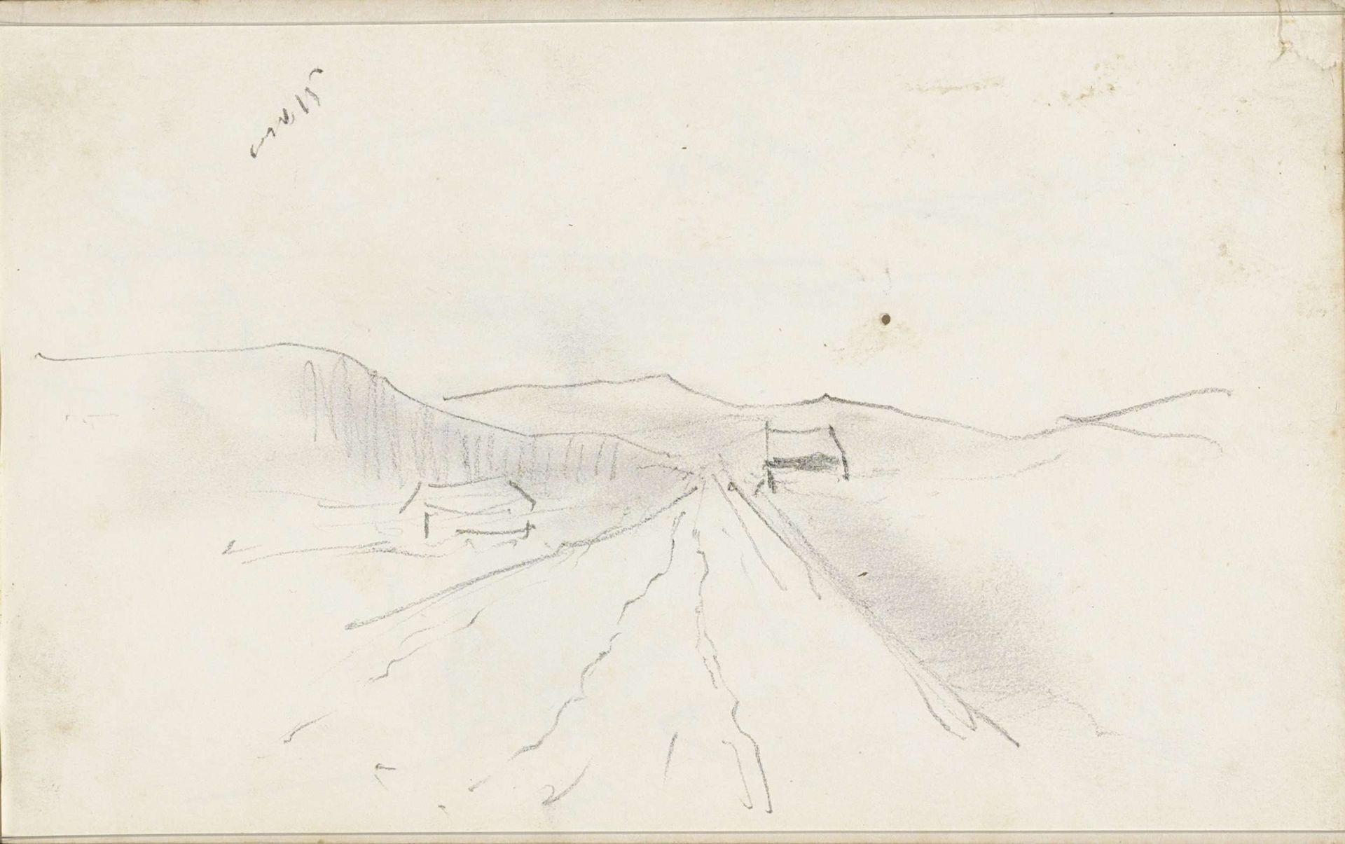 Heuvellandschap met een weg langs de Maas by Johannes Tavenraat