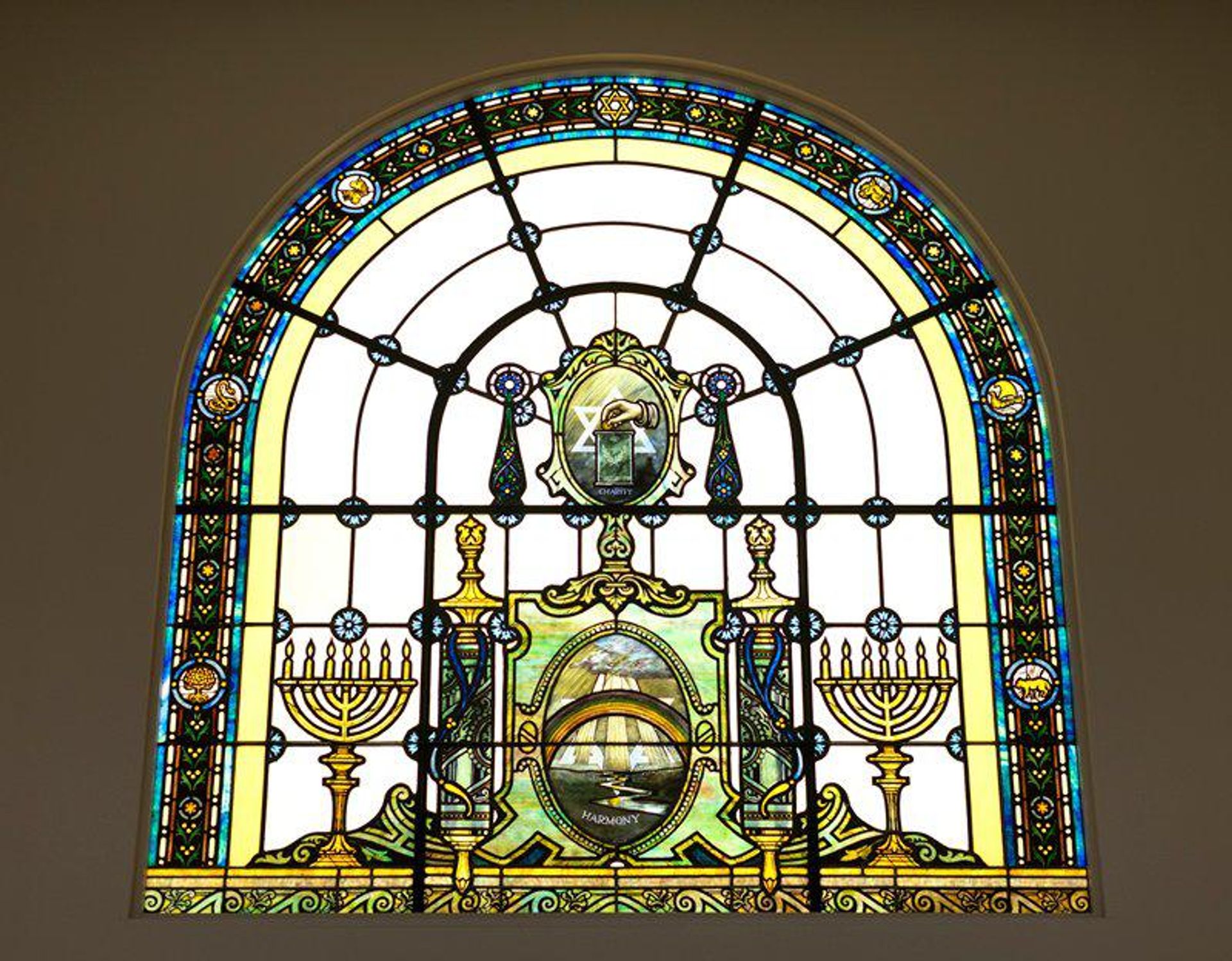 Rectangular stained glass window by Jacob -Jack