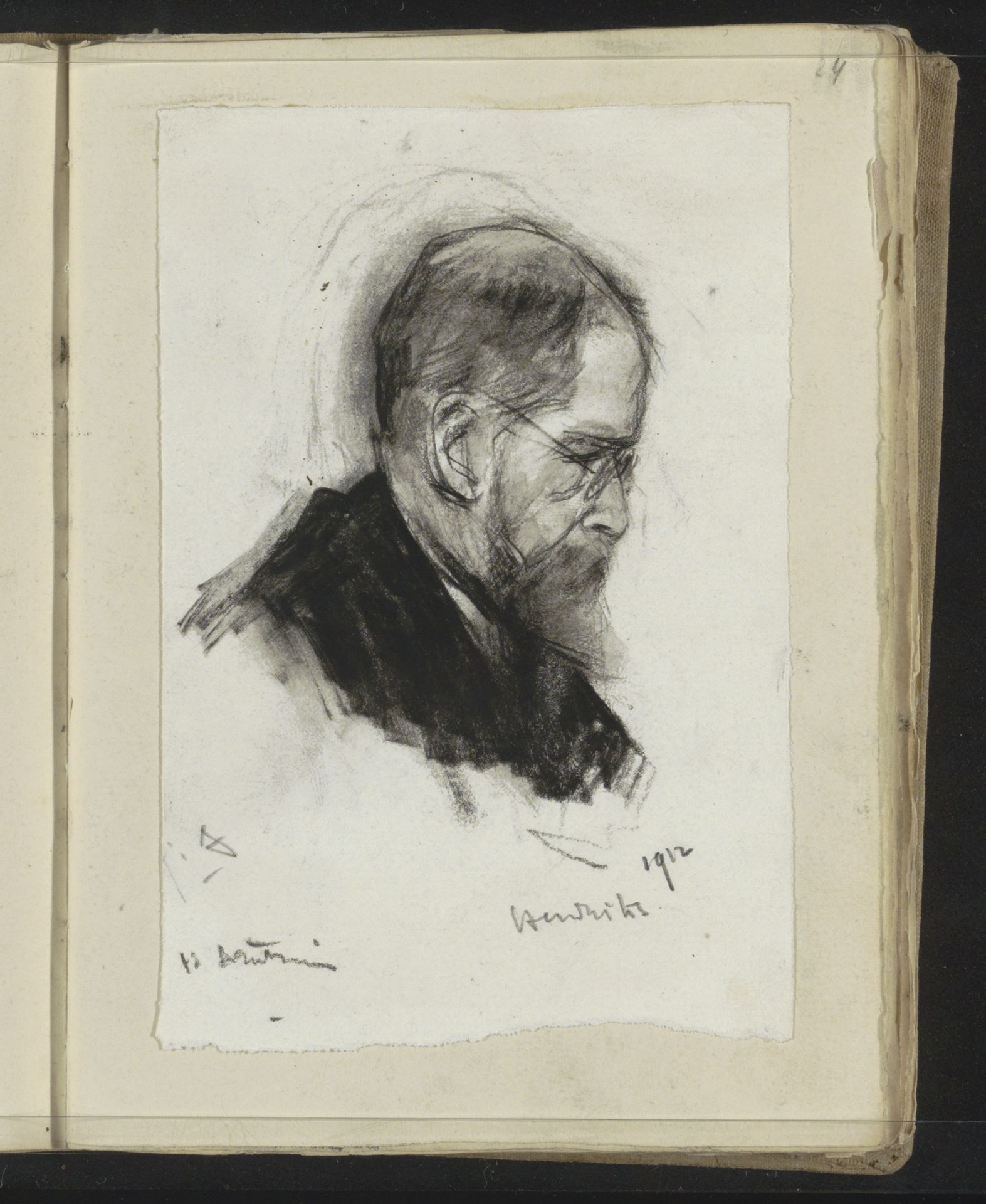 Portret van een man met bril, genaamd Hendriks by Floris Arntzenius