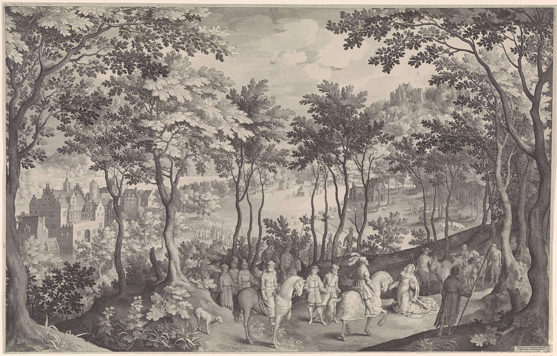 David en Abigaïl by Nicolaes de Bruyn