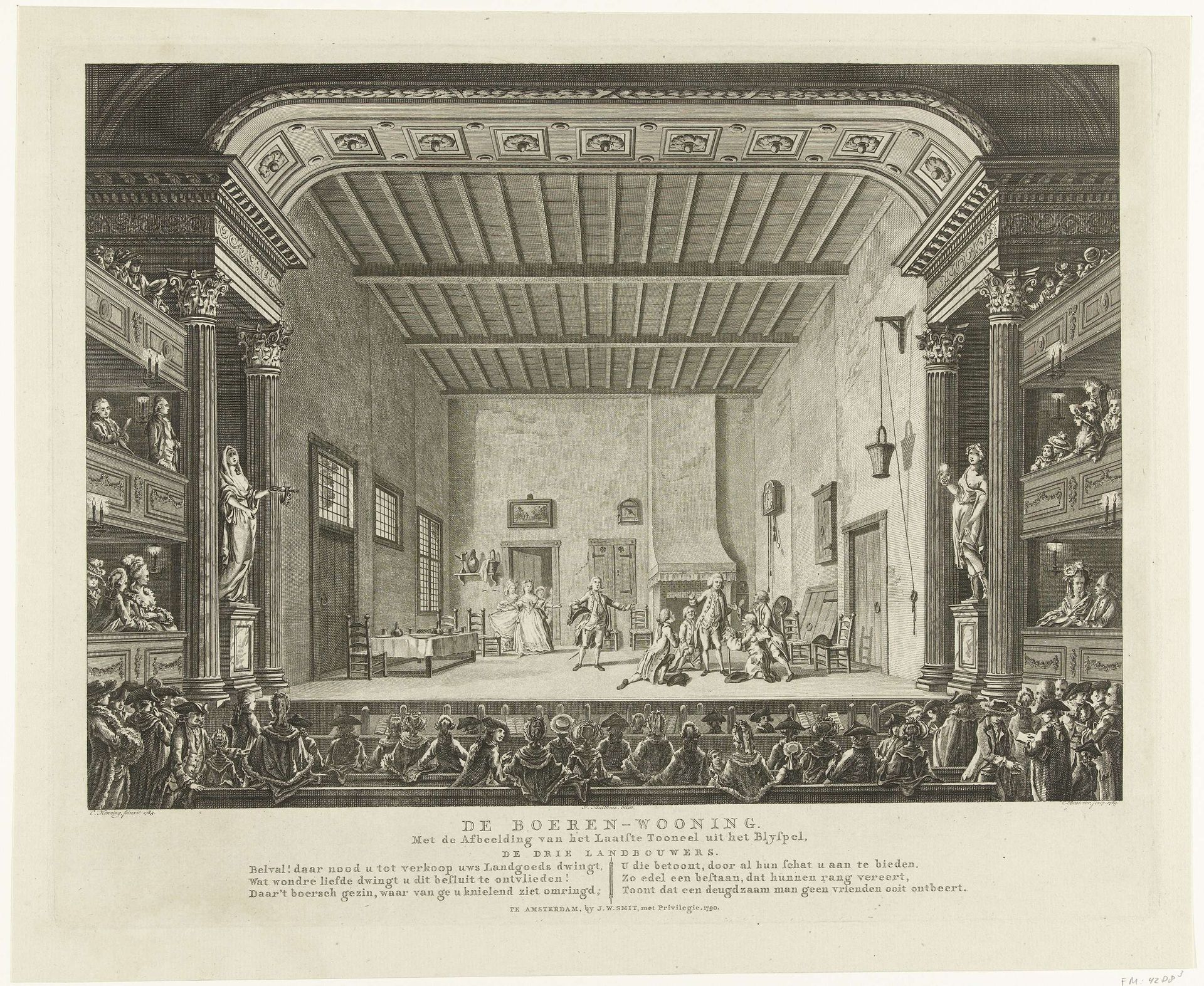 Decor met de boerenwoning in de Nieuwe Schouwburg te Amsterdam by Cornelis Brouwer