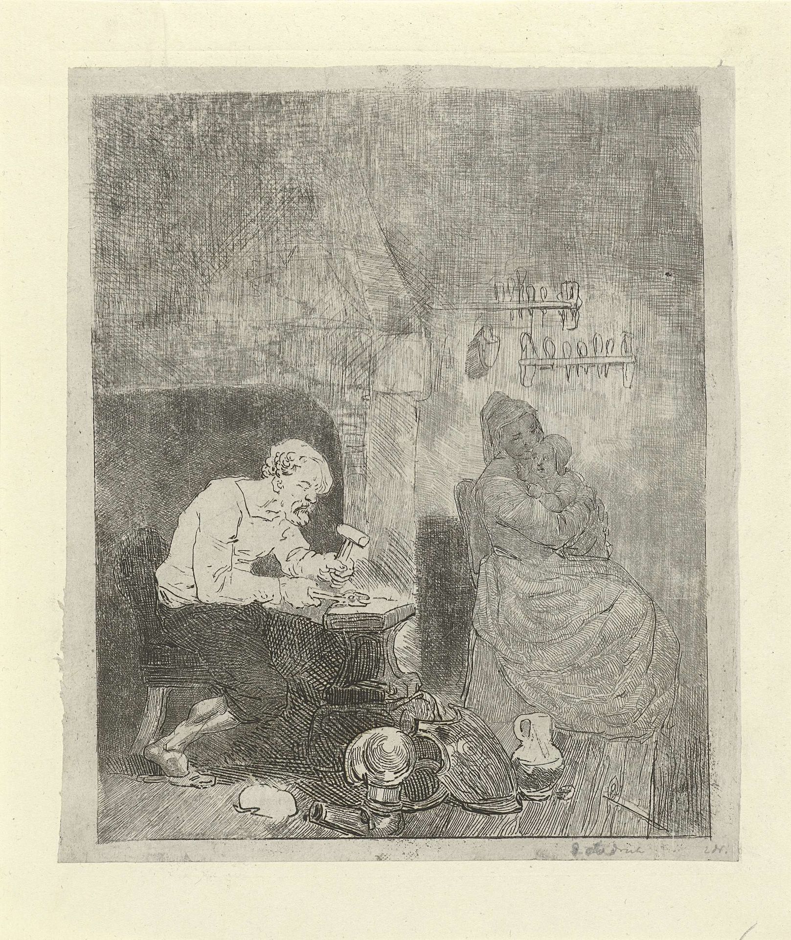 Wapensmid aan het werk by Reinier Craeyvanger