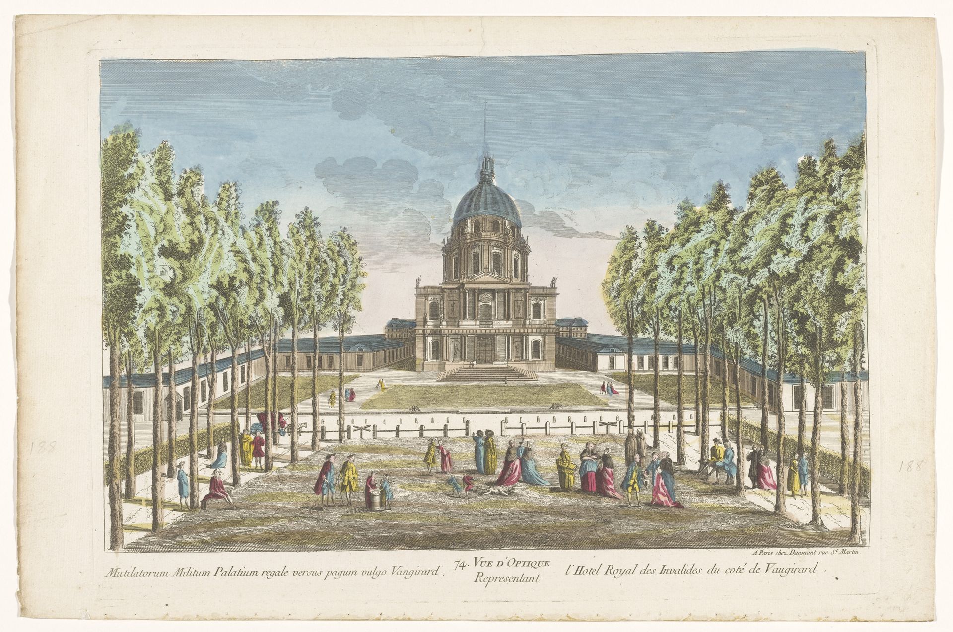 Gezicht op het Hôtel des Invalides te Parijs gezien vanaf de wijk Vaugirard by Jean-François Daumont