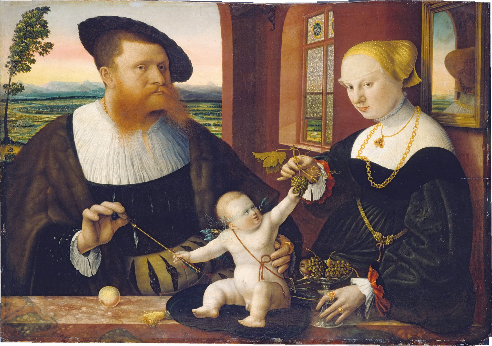 Double Portrait of Justinian von Holzhausen and His Wife Anna, née Fürstenberg by Conrad Faber von Kreuznach