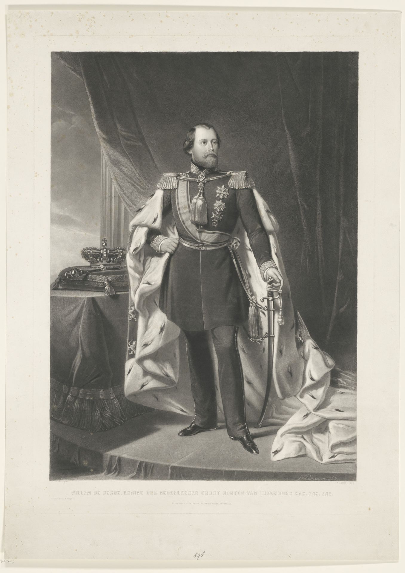Portret van koning Willem III by Johann Wilhelm (I) Kaiser