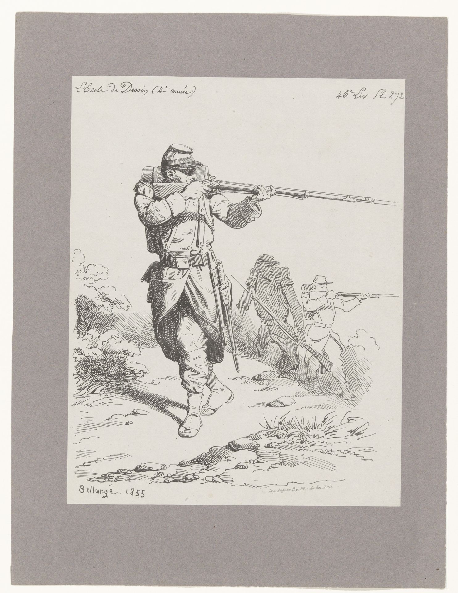 Scherpschutter in actie by Hippolyte Bellangé