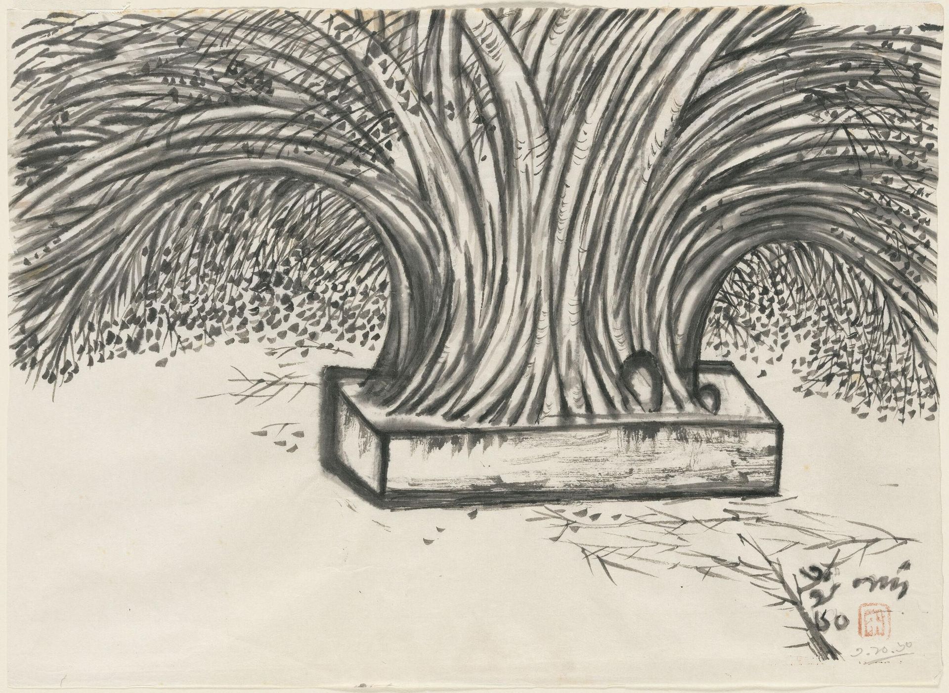 Untitled (Tree of Enlightenment at Bodh Gaya) by Nandalal Bose