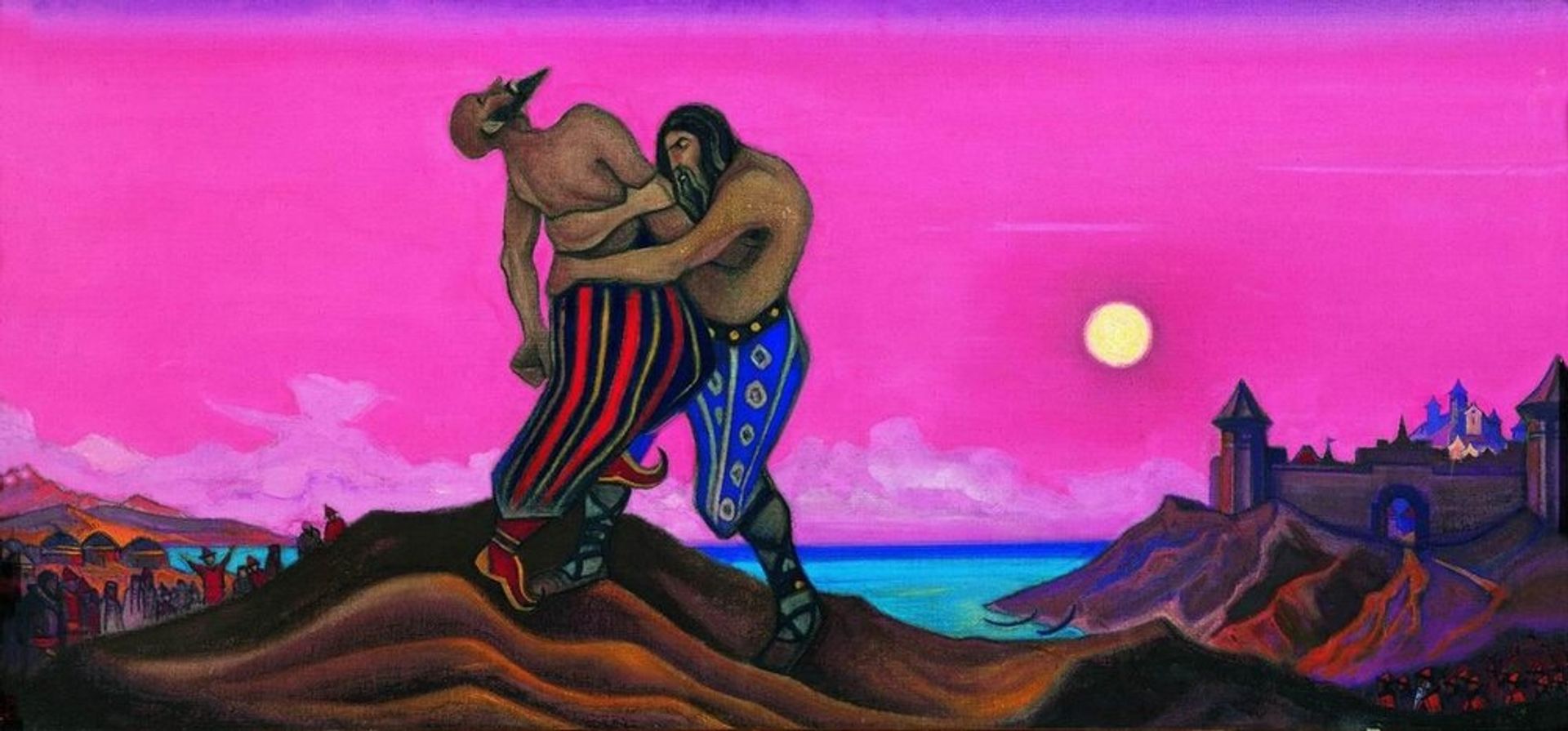 Mstislav's duel with Rededia by Nicholas Roerich