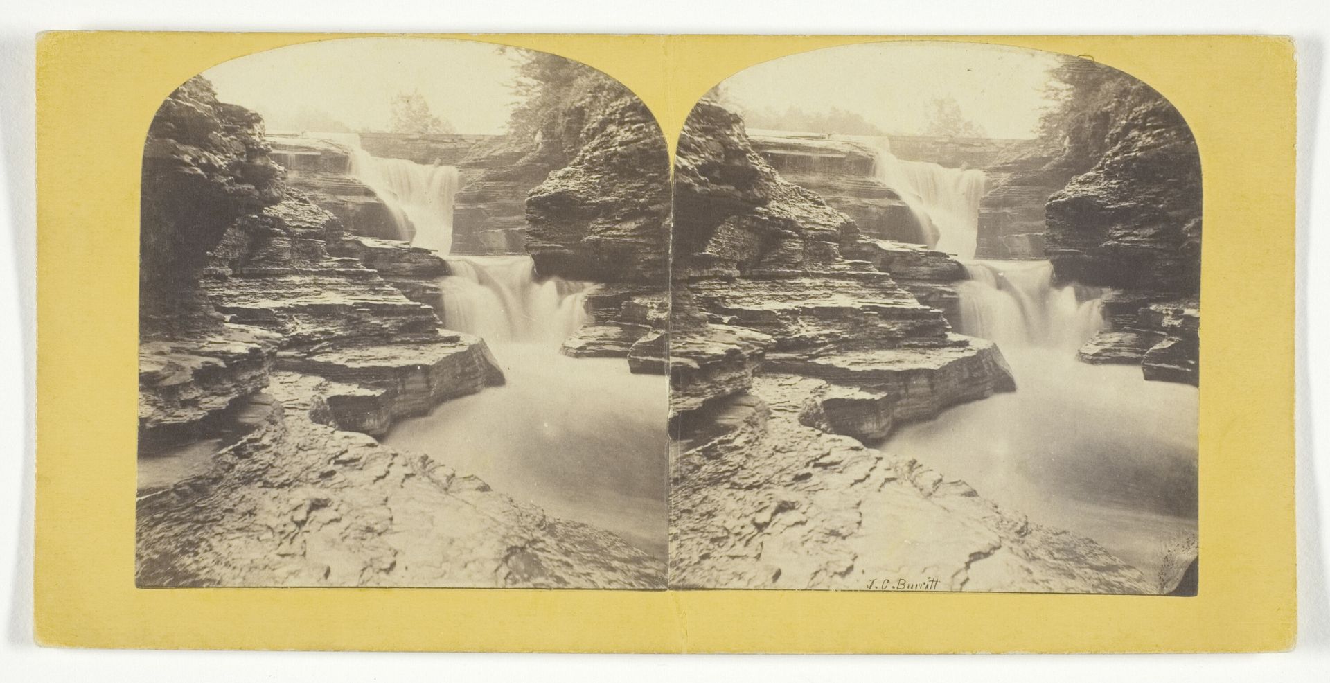 Fall Creek Ithaca Cascades above Irish Hammer Fall by J.C. Burritt