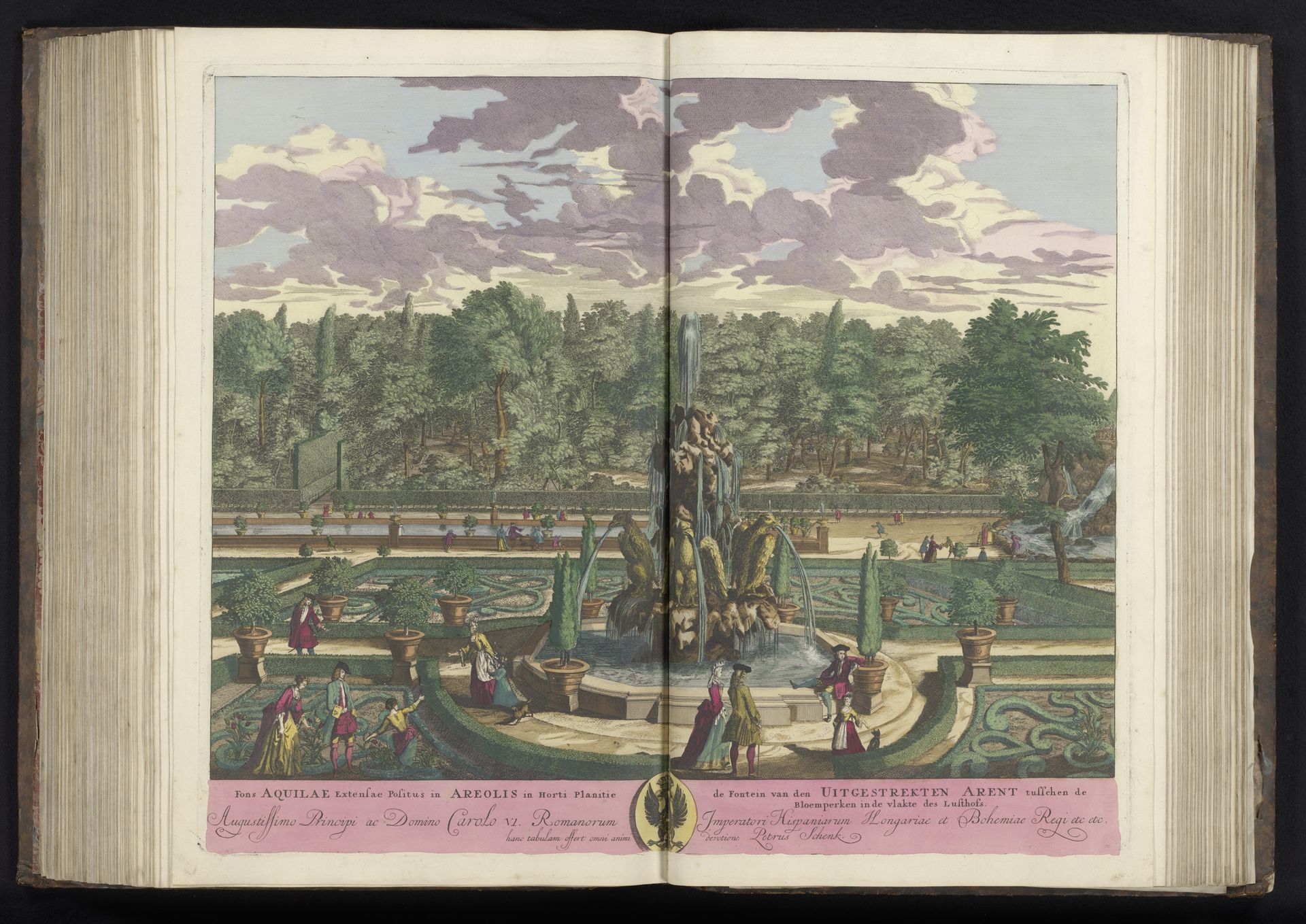 Adelaarfontein in de tuin van Villa d'Este te Tivoli by Pieter Schenk