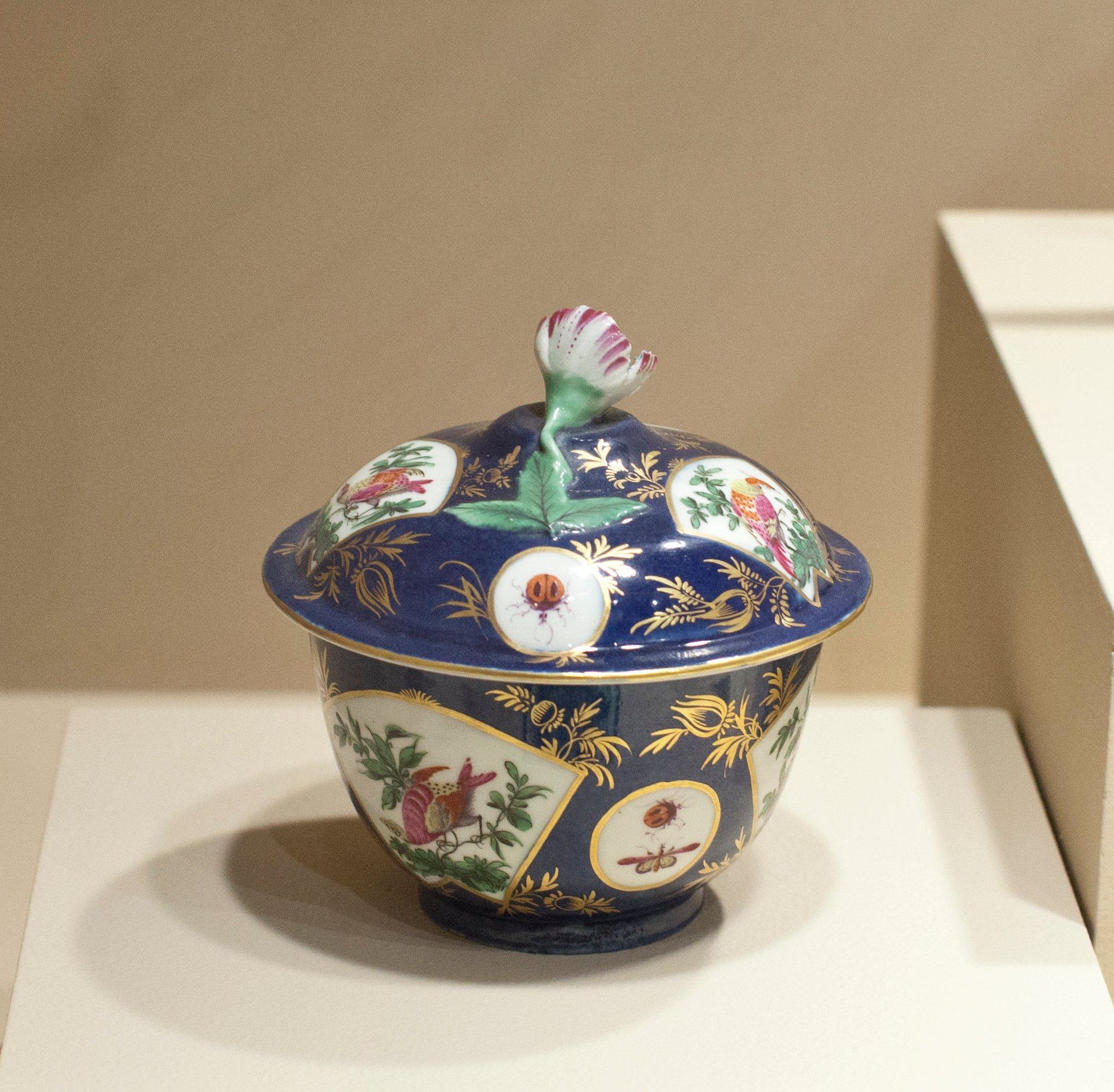 Covered Sugar Bowl by Worcester Porcelain Works (a.k.a. Royal Worcester Porcelain Company)