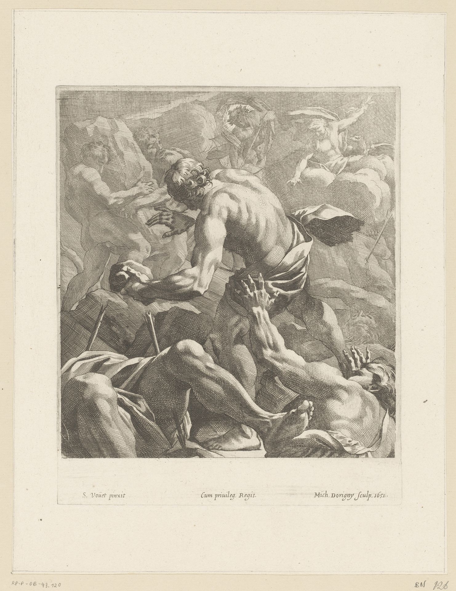 Giganten in gevecht met de Olympische goden by Michel Dorigny