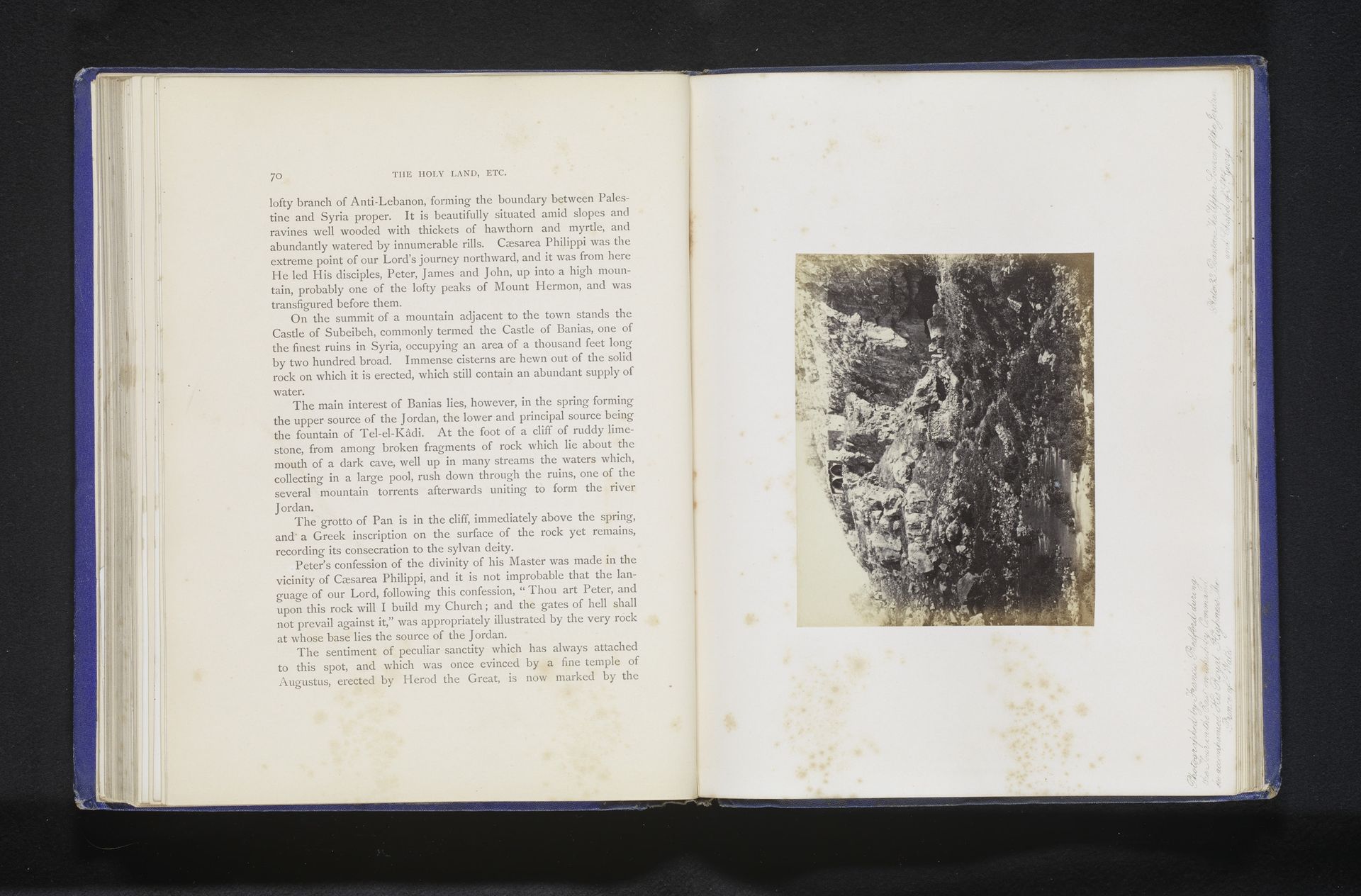 Banias-The upper source of the Jordan and Chapel of St George by Francis Bedford