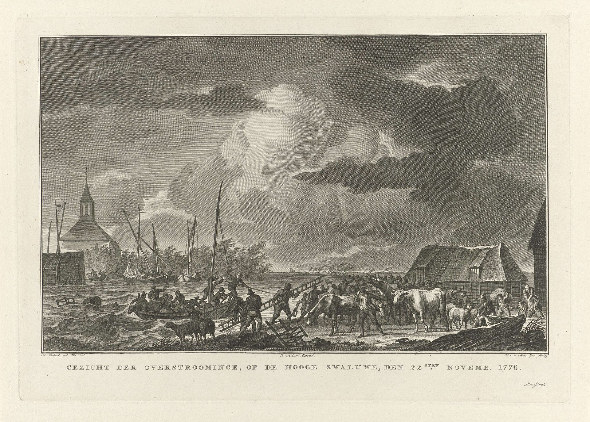 Overstroming bij Hooge Zwaluwe, 1776 by Noach van der (II) Meer