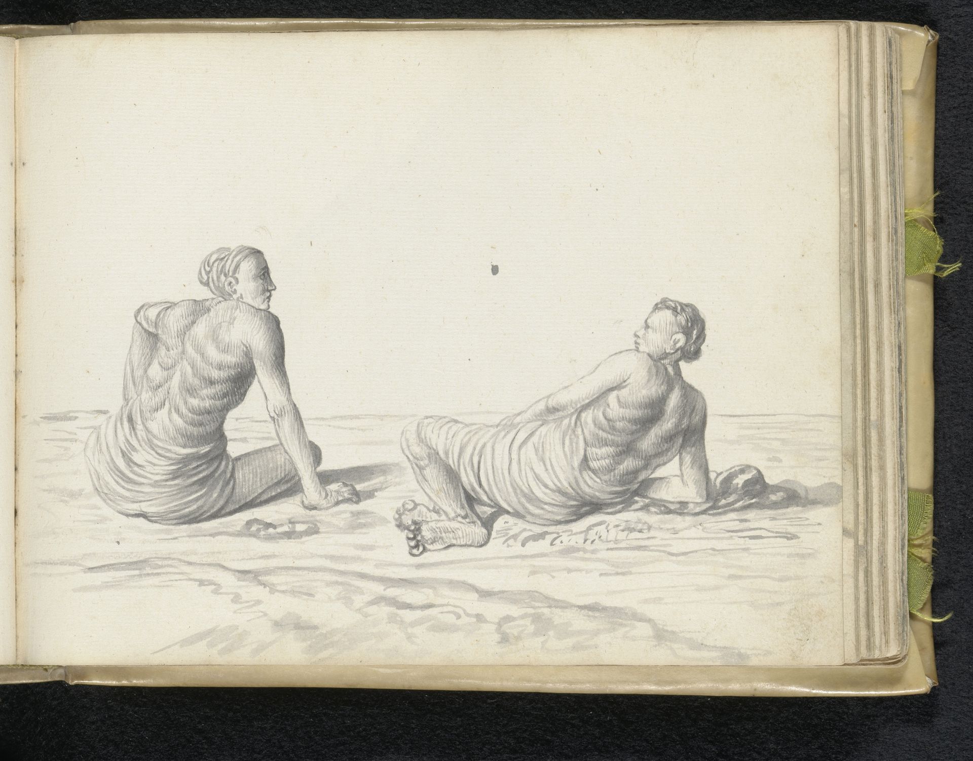 Two resting labourers by Esaias Boursse