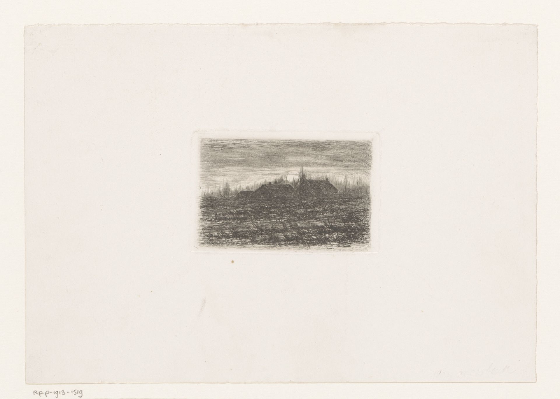 Landschap met boerderijen bij maanlicht by H. van Meerbeeck