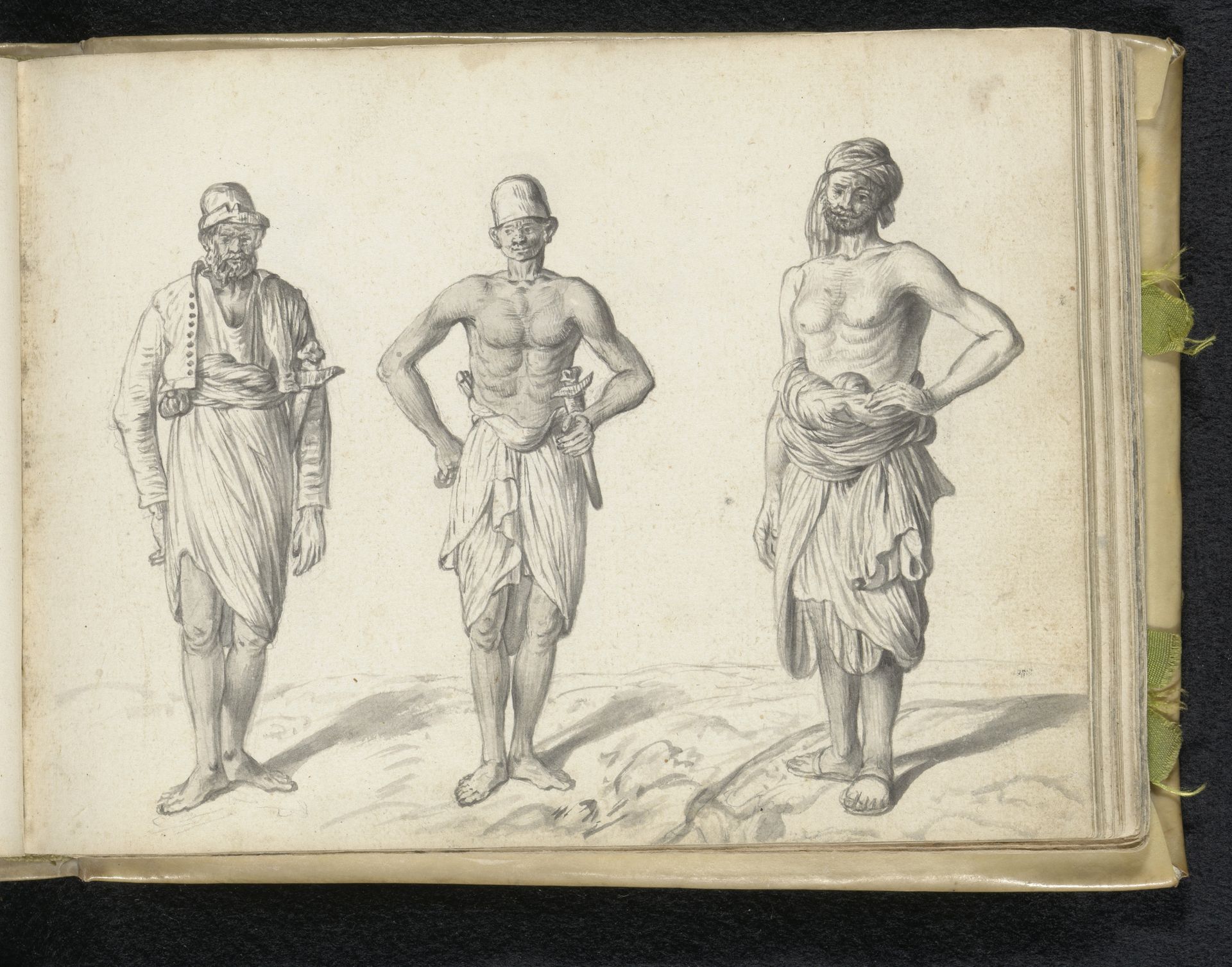 Two Sinhalese soldiers and a labourer by Esaias Boursse
