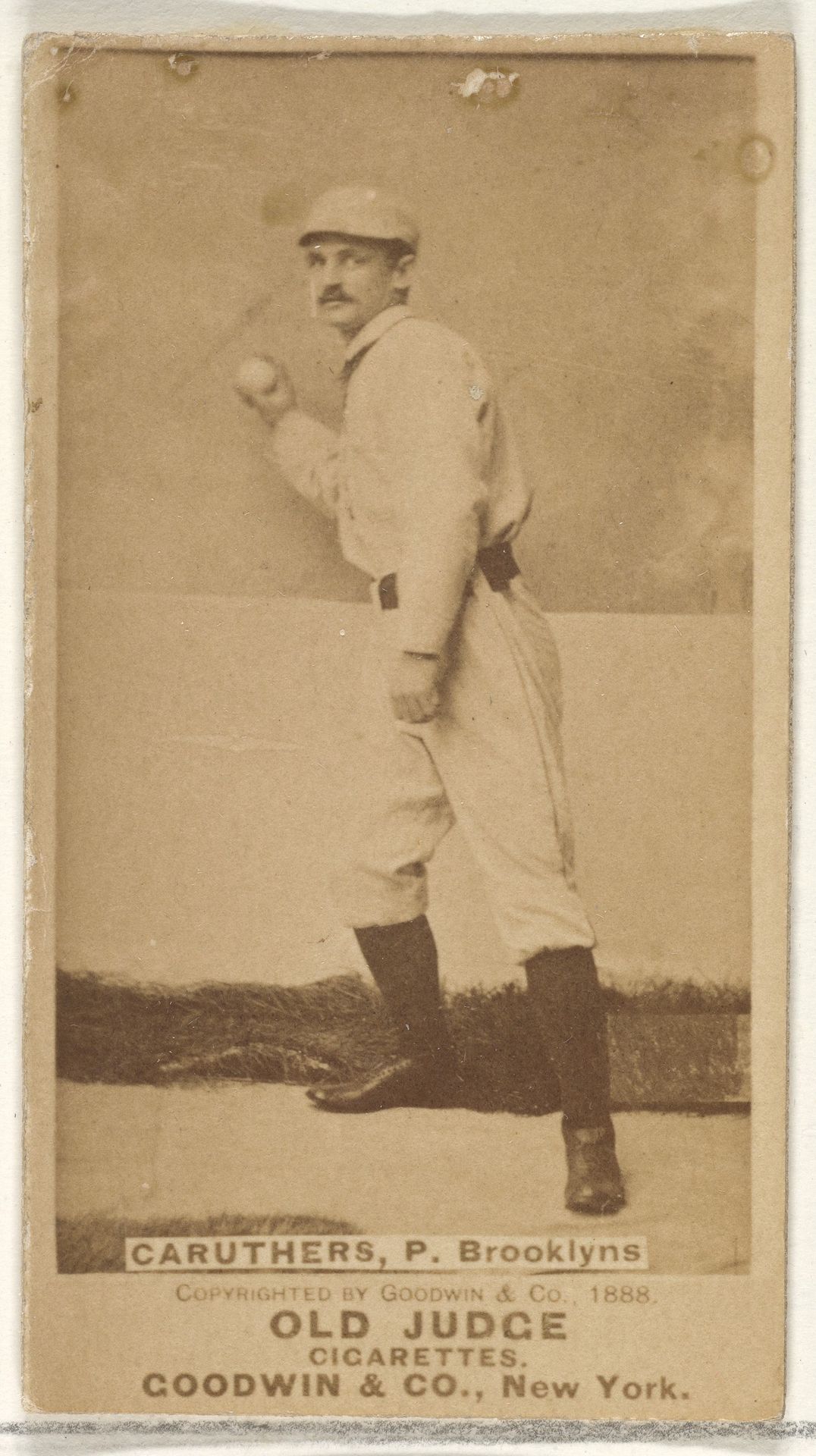 Caruthers, Pitcher, Brooklyn, from the Old Judge series (N172) for Old Judge Cigarettes by Goodwin & Company