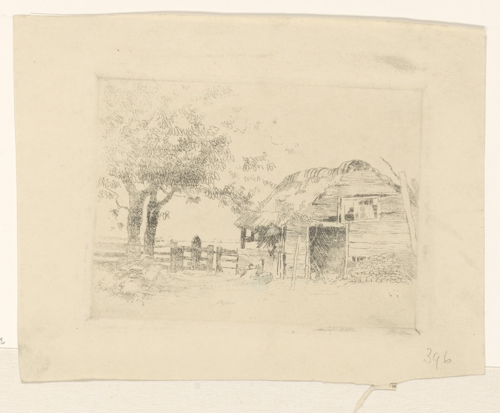Oude schuur met rieten dak by Cornelis Vreedenburgh