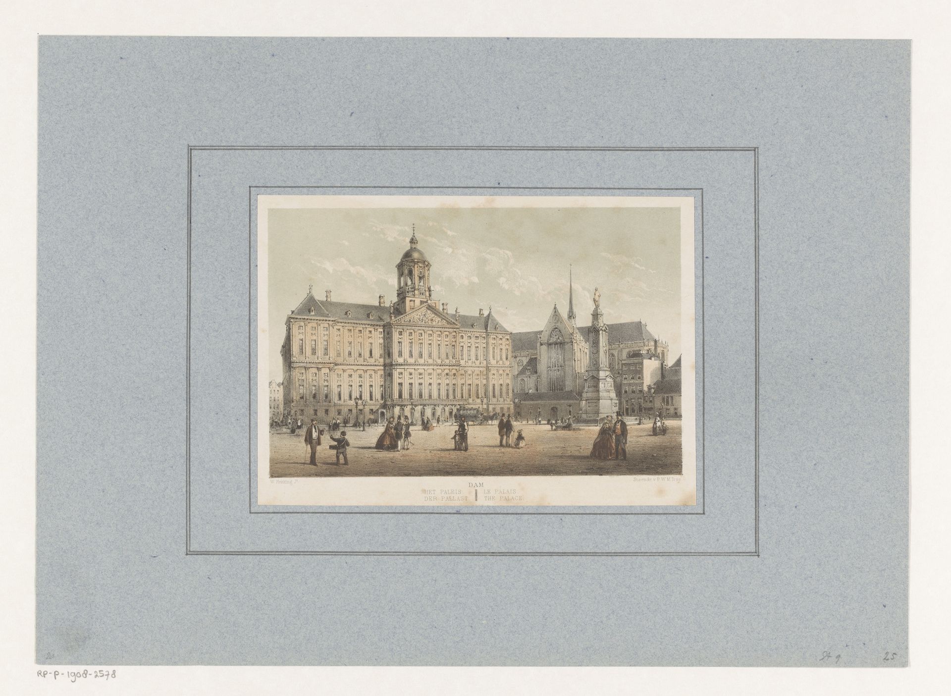 Koninklijk Paleis op de Dam in Amsterdam by Willem Hekking jr.