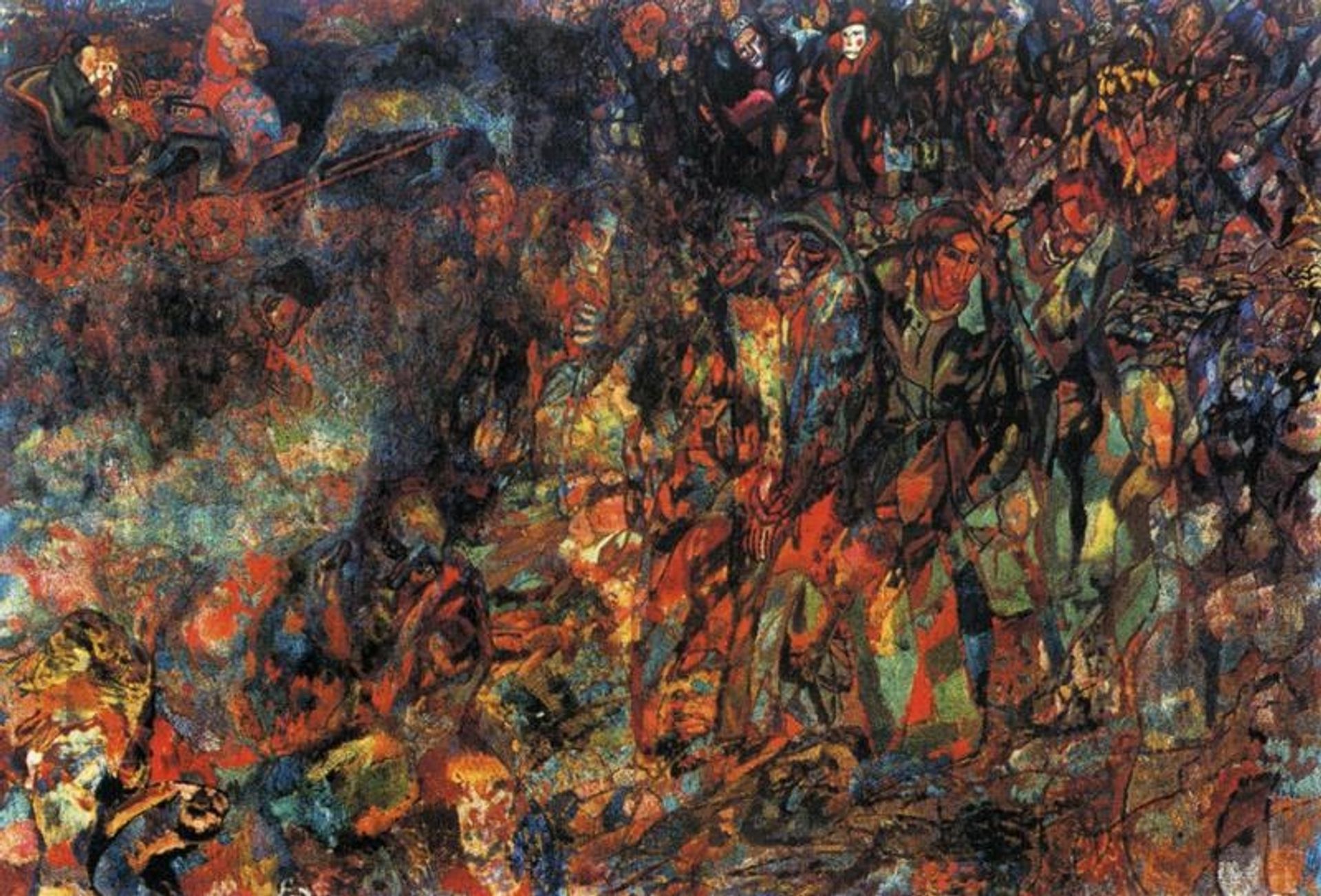 Bourgeois in a Carriage by Pavel Filonov