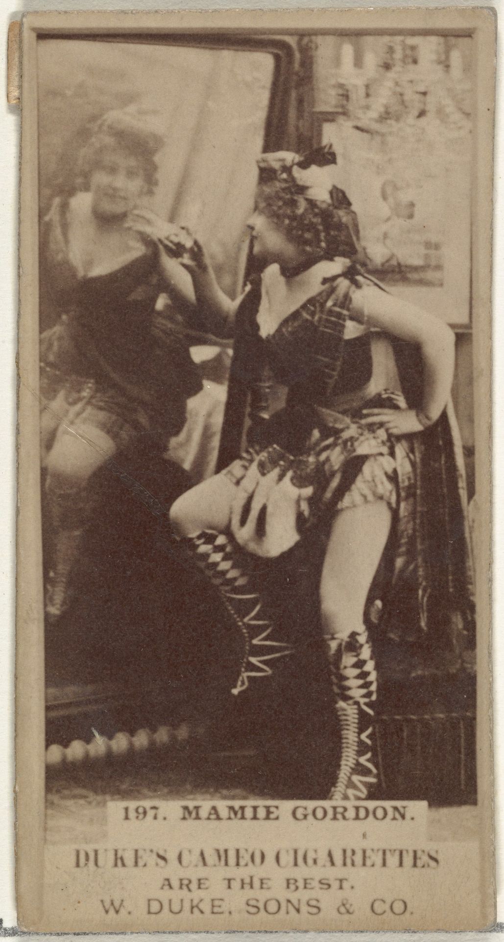 Card Number 197, Mamie Gordon, from the Actors and Actresses series (N145-5) issued by Duke Sons & Co. to promote Cameo Cigarettes by W. Duke, Sons & Co.