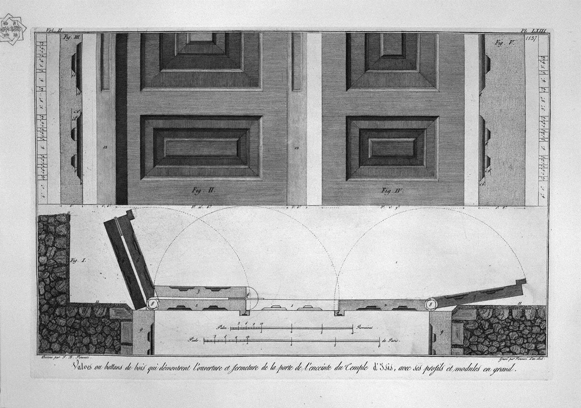 Geometrical proofs on the door by Giovanni Battista Piranesi