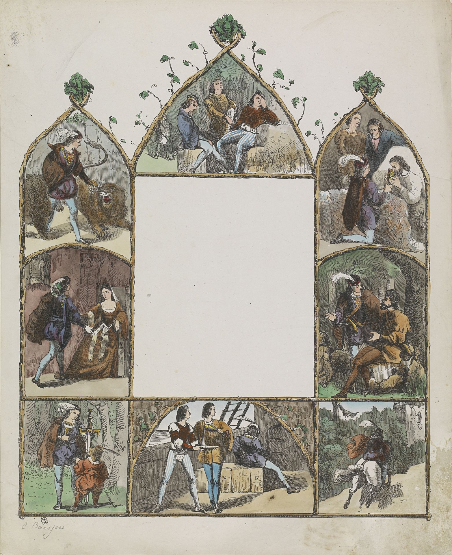 Wensbrief met een verhaal over een prins en een prinses by Constantius Wilhelmus Johannes Baesjou