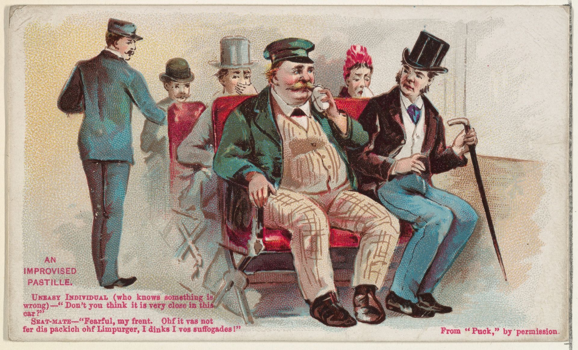 An Improvised Pastille, from the Snapshots from "Puck" series (N128) issued by Duke Sons & Co. to promote Honest Long Cut Tobacco by W. Duke, Sons & Co.