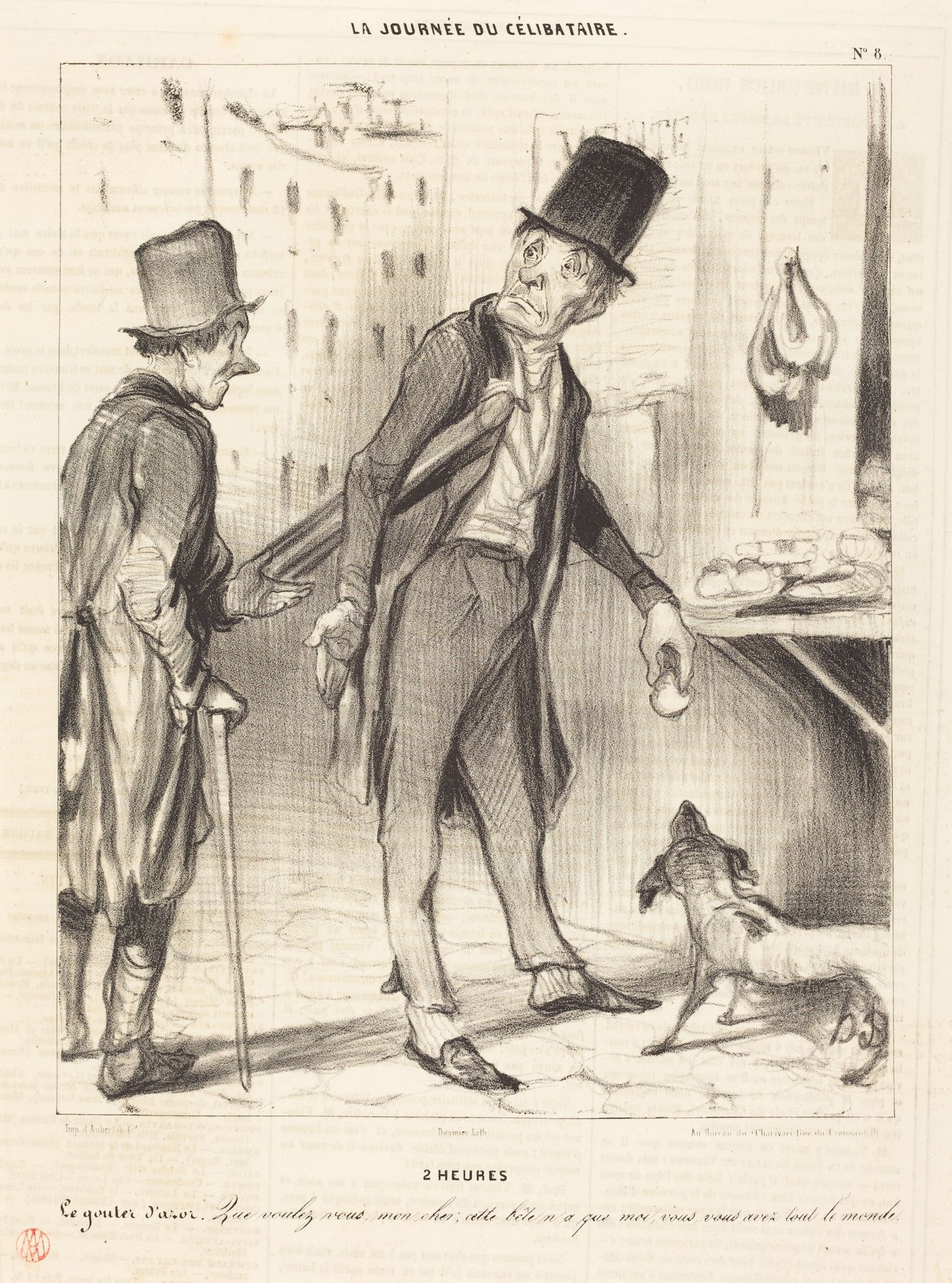 2 heures - Le gouter d'Azor by Honoré Daumier