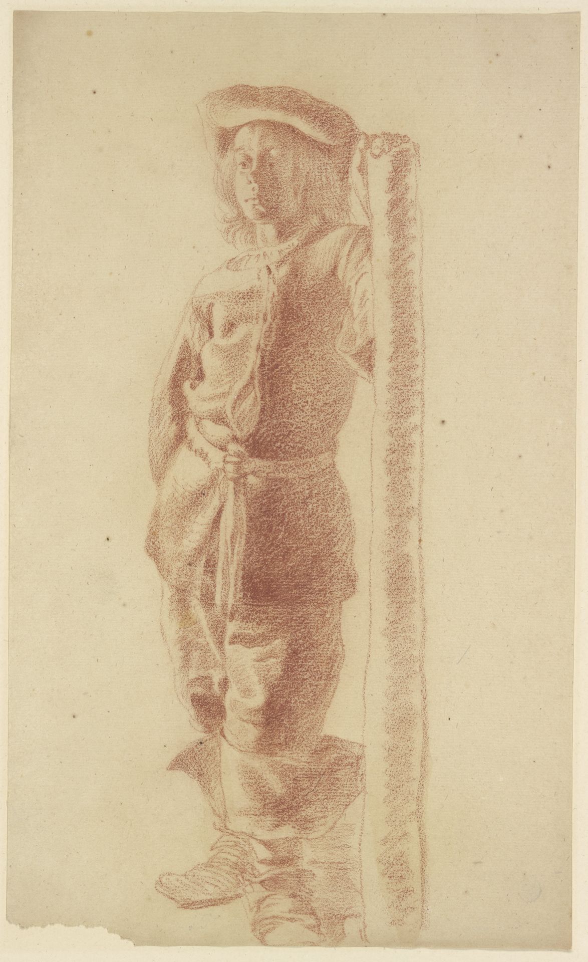 Junger Mann, an einem Pfosten stehend by Gerard ter Borch the Younger