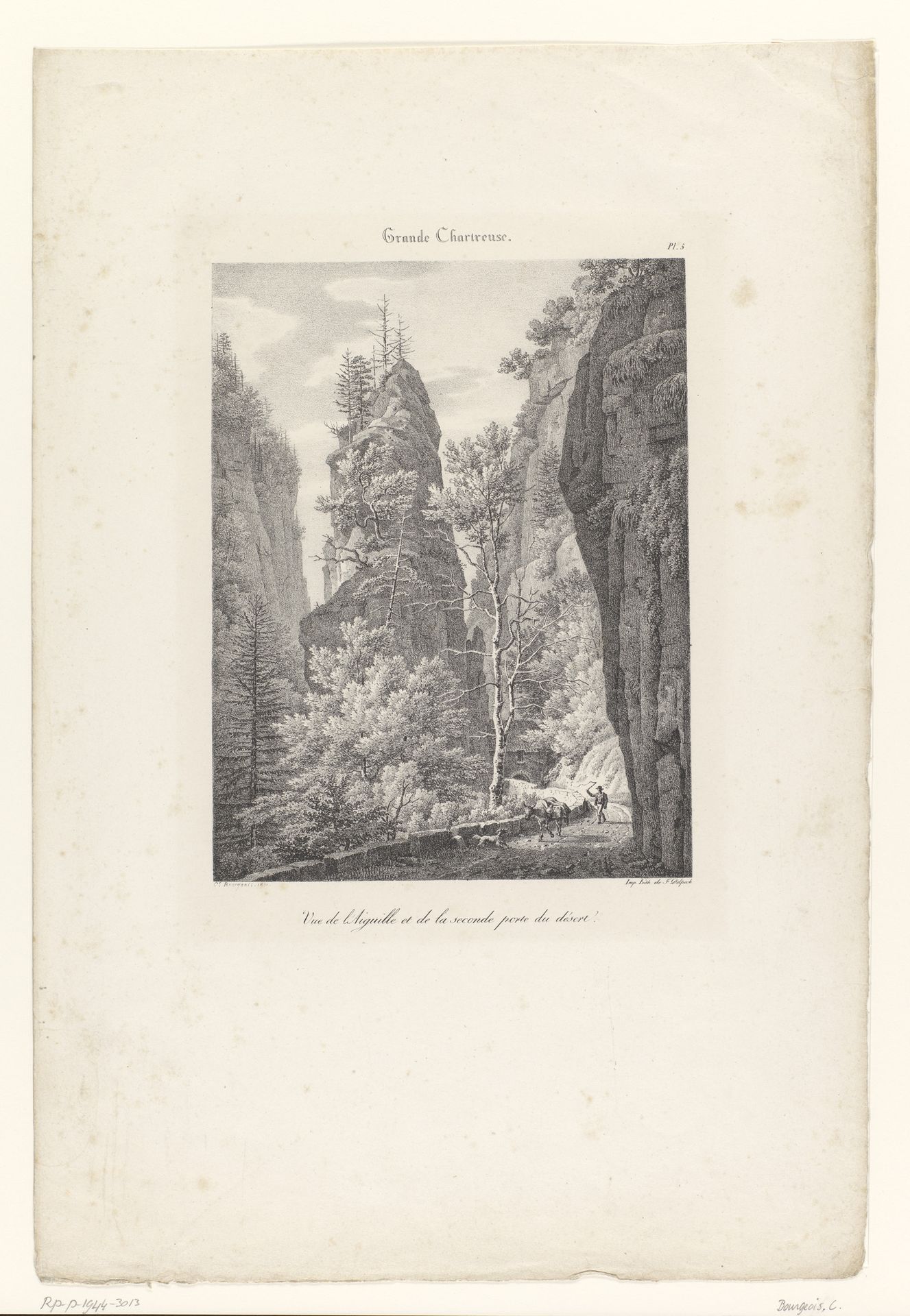 Zicht op de Aiguille de Quaix in het massief van de Chartreuse by Constant Bourgeois