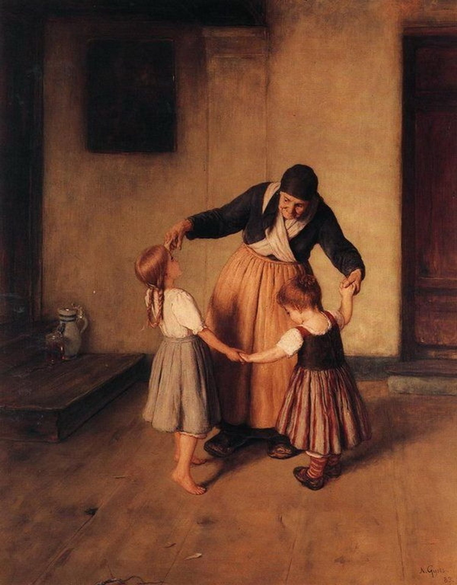 Grandma and Children by Nikolaos Gyzis