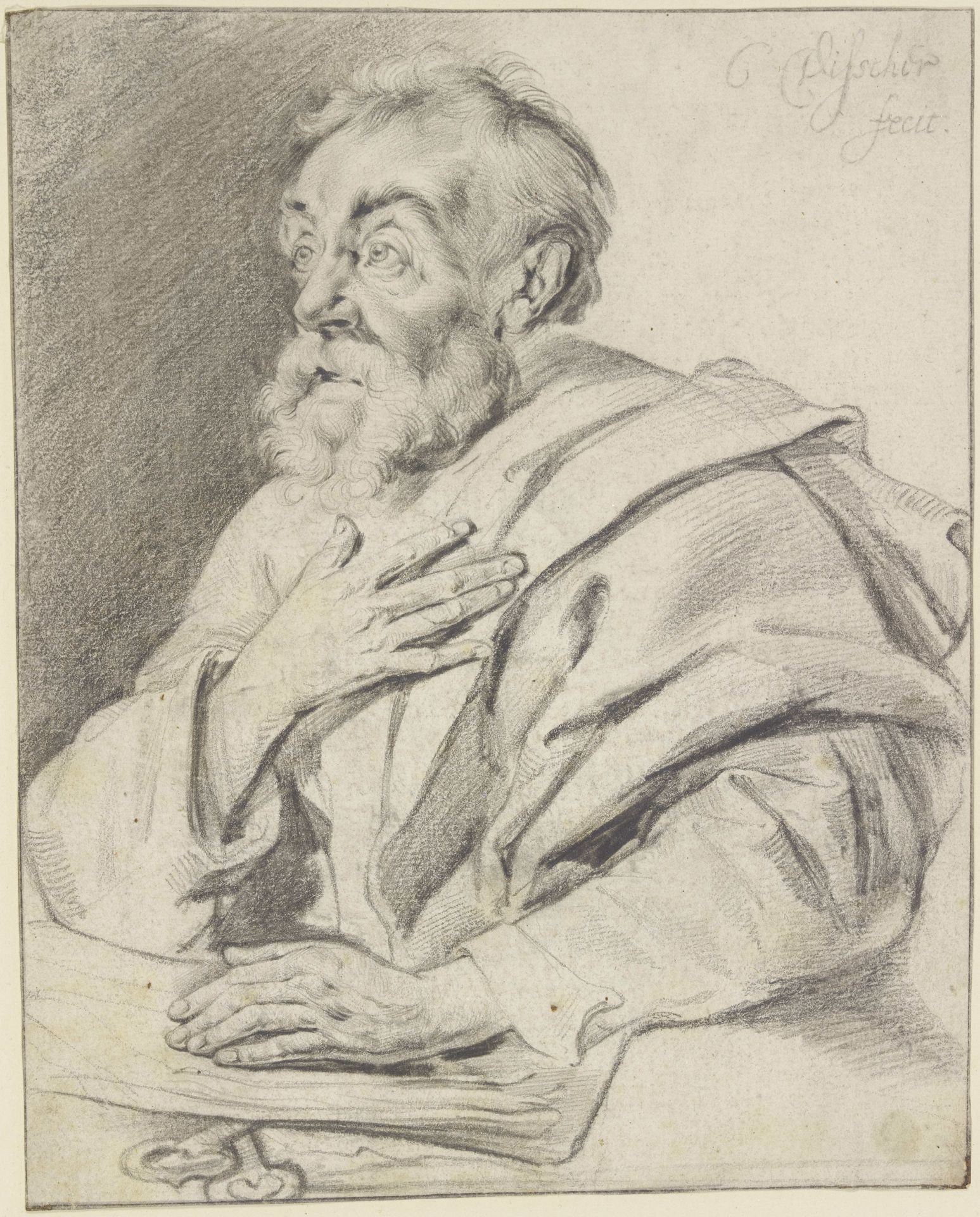 Der Heilige Petrus in einem Buche lesend by Cornelis Visscher