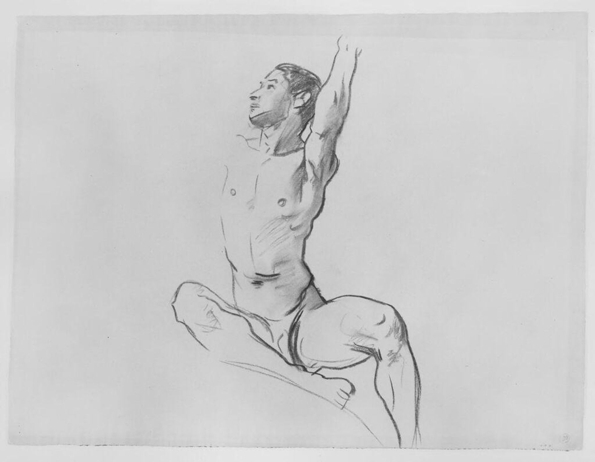 Study of a Nude Youth for Figural Relief over Rotunda Tondo, Museum of Fine Arts, Boston by John Singer Sargent