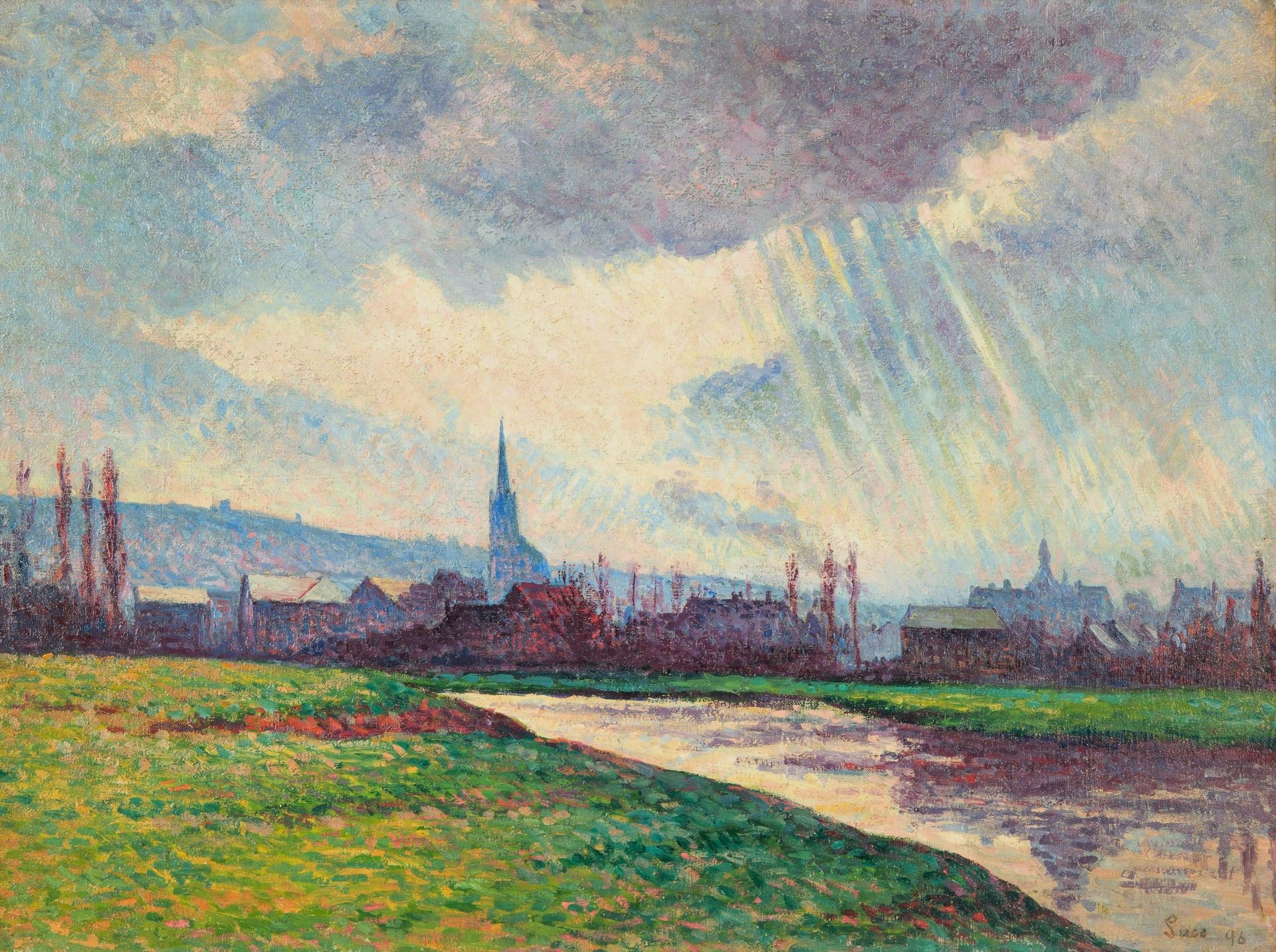 Landscape with River by Maximilien Luce